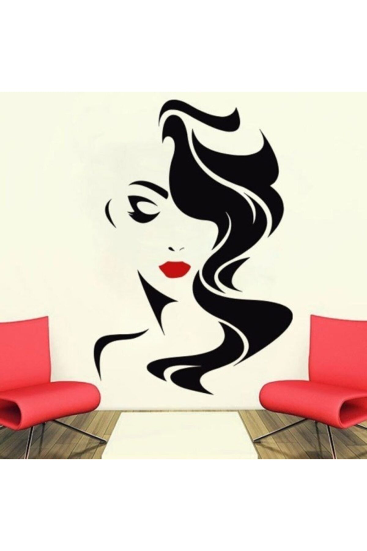 Universal Güzellik Salonu Duvar Sticker Güzel   Kuaför  Kırmızı Dudaklar Çıkartma