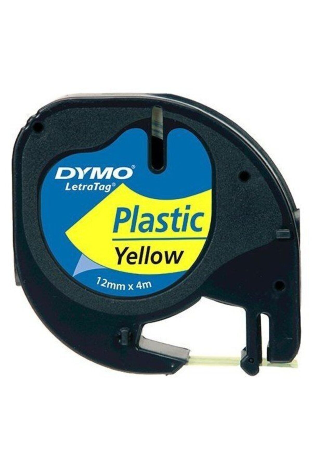 Dymo Şerit Etiket Letratag 12mmx4m Plastik Sarı  Etiket Orijinal