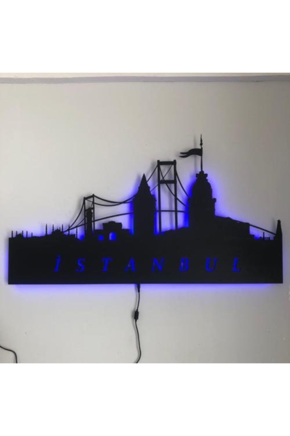 Pika Tasarım Istanbul V.2 Led Işıklı Tablo - Ahşap Duvar Dekorasyonu