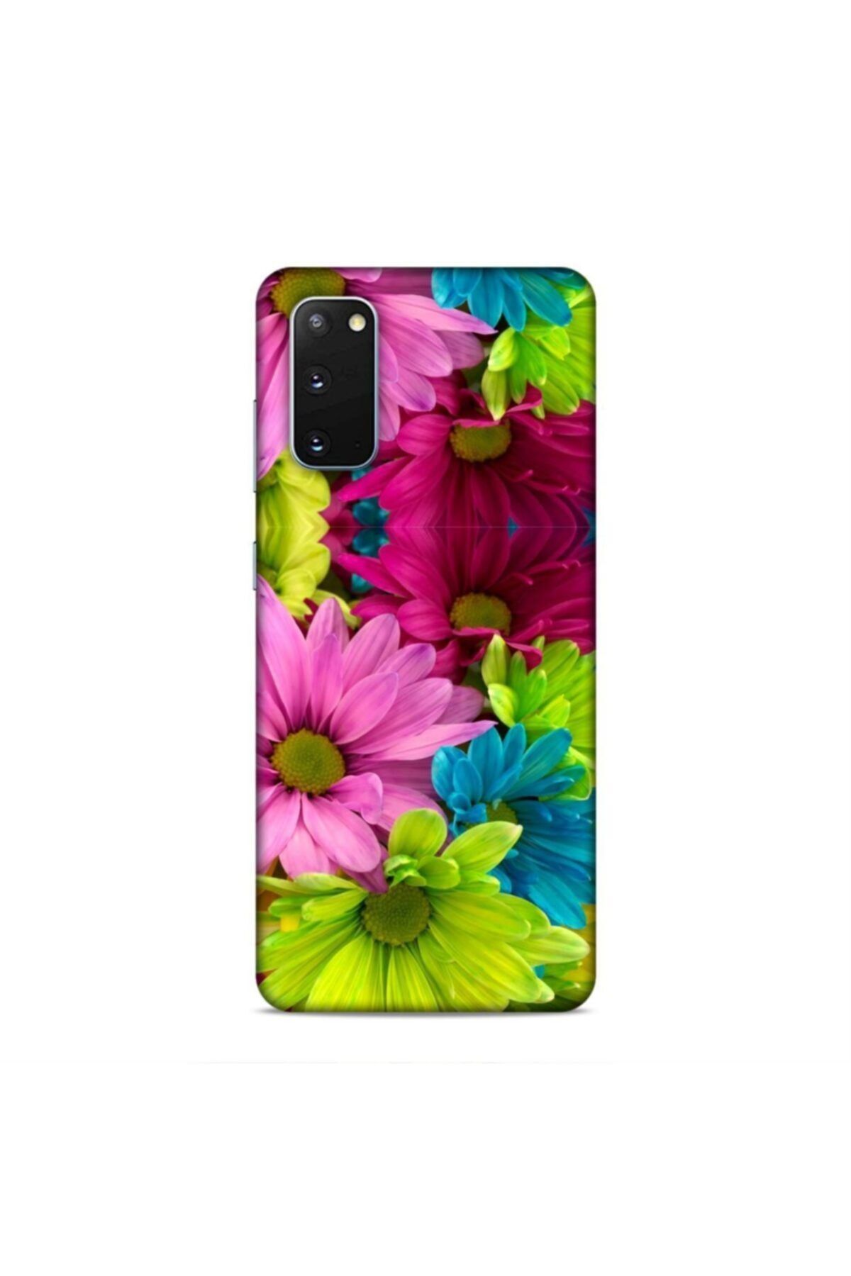 Pickcase Samsung Galaxy S20 Kılıf Desenli Arka Kapak Renkli Çiçekler