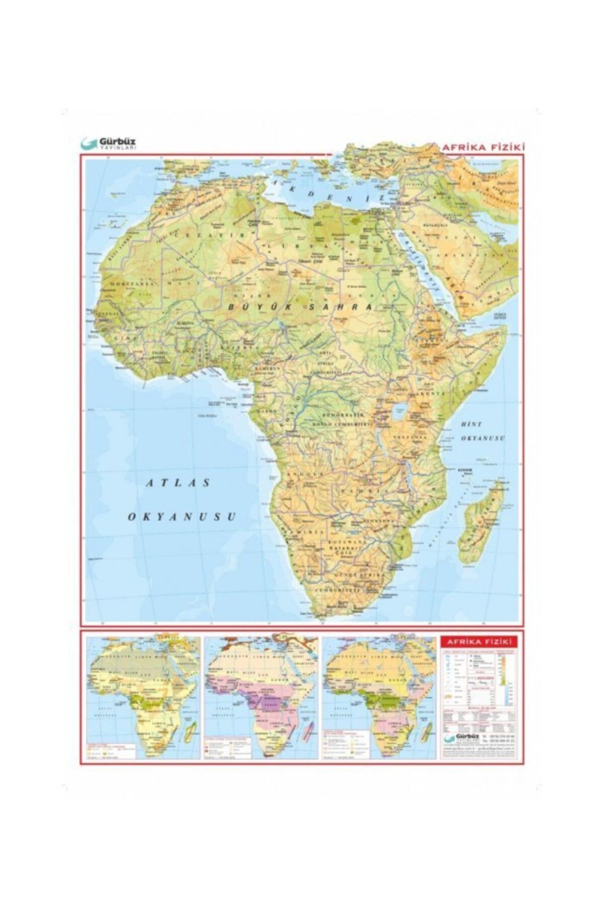 Gürbüz Yayınları Afrika Fiziki Haritası
