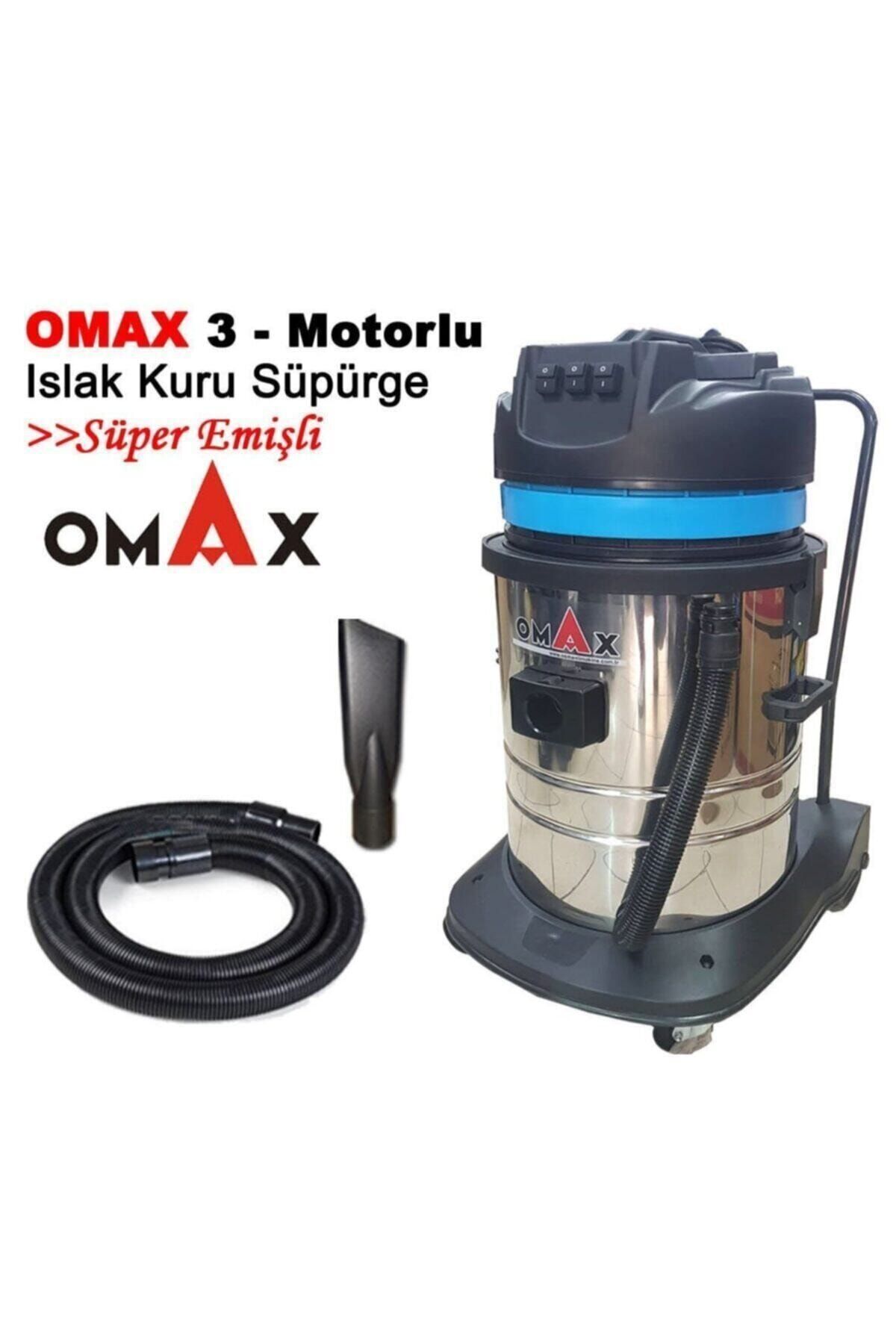 Omax Sanayi Tipi Islak Kuru 3 Motorlu Elektrik Süpürgesi 3600 W