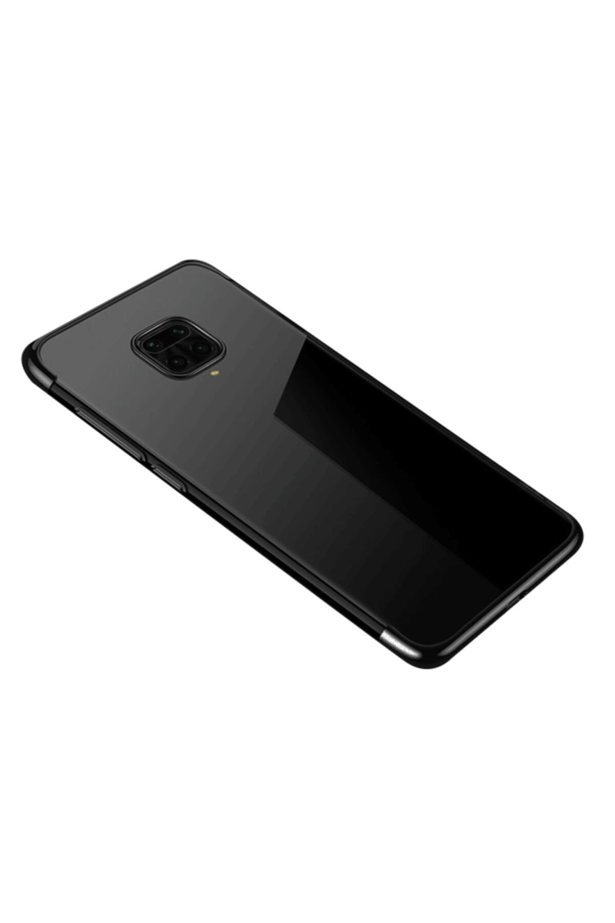 Mobilcadde Eiroo Radiant Xiaomi Redmi Note 9 Pro Siyah Kenarlı Şeffaf Silikon Kılıf