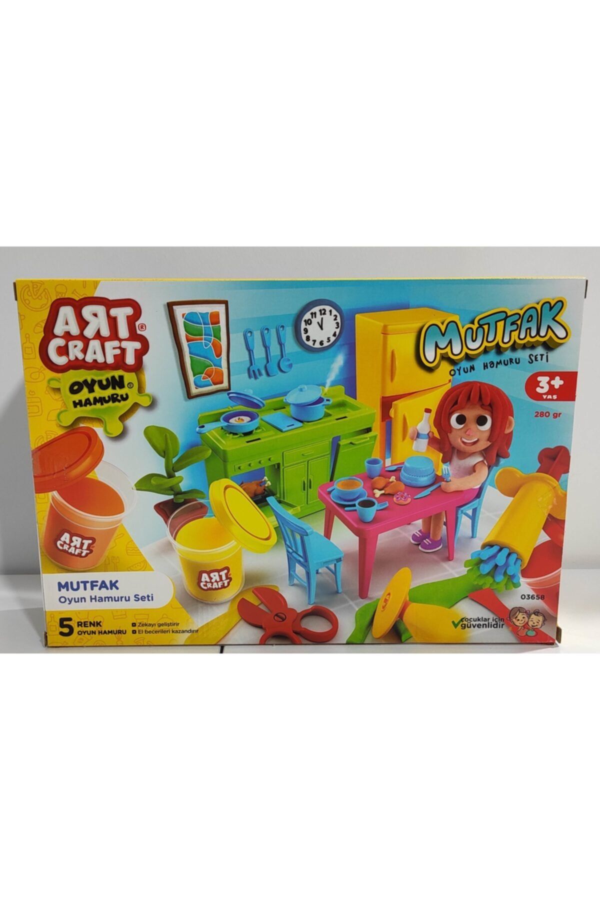 Art Craft Oyuncak Mutfak Hamur Seti (5 Renk Hamur 280 Gr)
