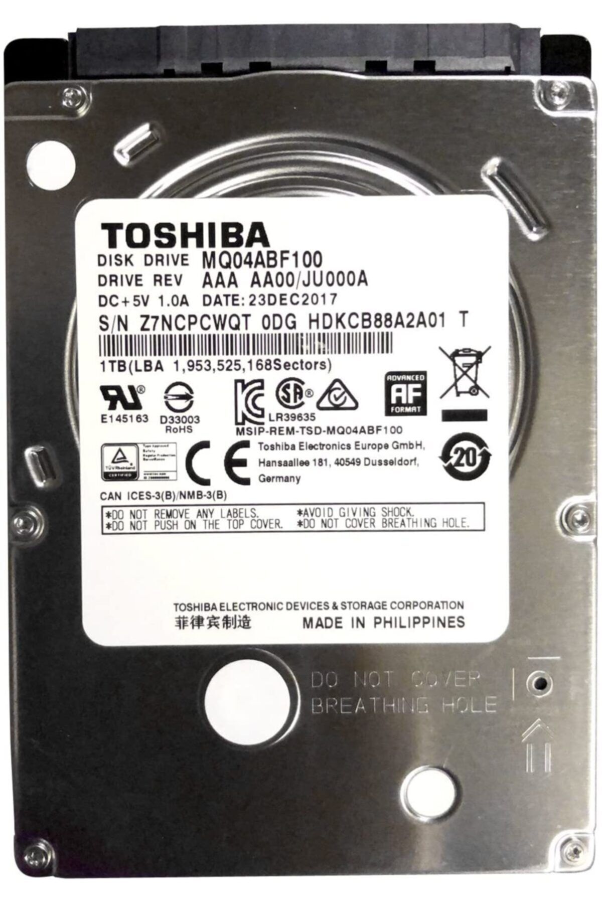 Toshiba Toshıba Mobile Thin Hdd 1tb 2.5" Sata Notebook Harddisk Mq04abf100