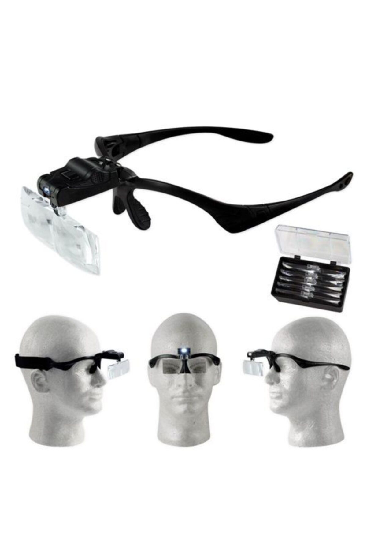 İthalSepeti 1 Adet Kalıcı Makyaj Microblading Ipek Kirpik 5 Mercekli Led Büyüteç Gözlük ( Loop Gözlük )