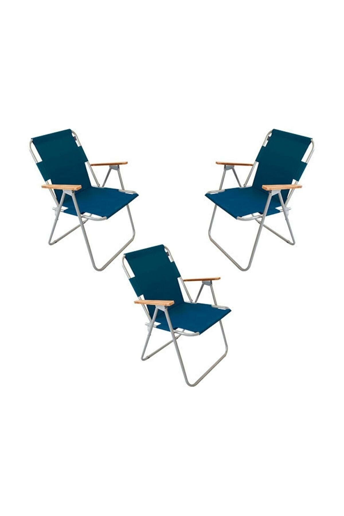 Mocca Style Kamp Sandalyesi Katlanır Ahşap Kollu Kamp Piknik Sandalyesi 3 Lü