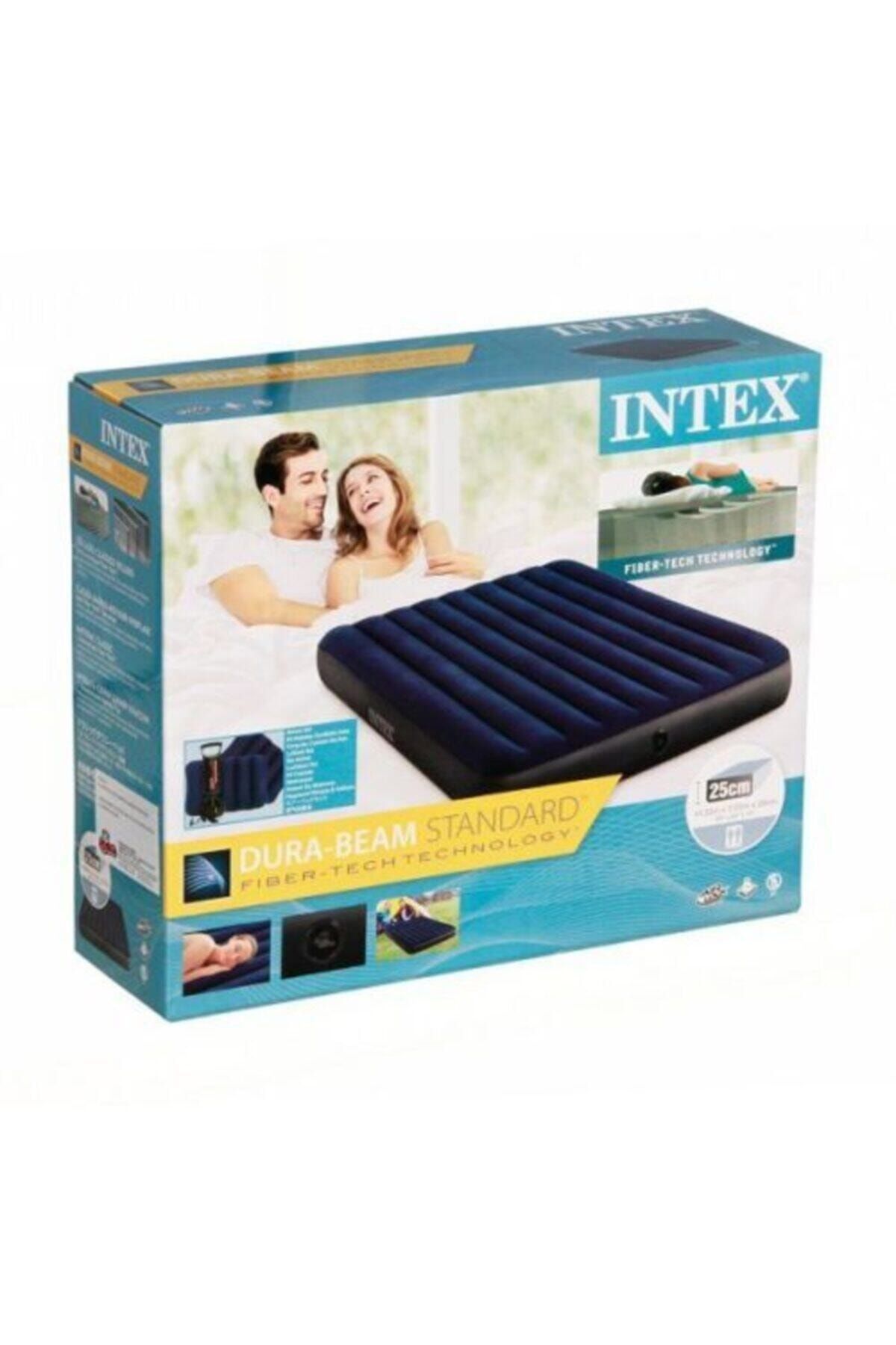 Intex Fiber-tech Çift Kişilik Şişme Yatak Set Kamp Yatağı 2 Adet Yastık Ve Pompa Dahil-64765