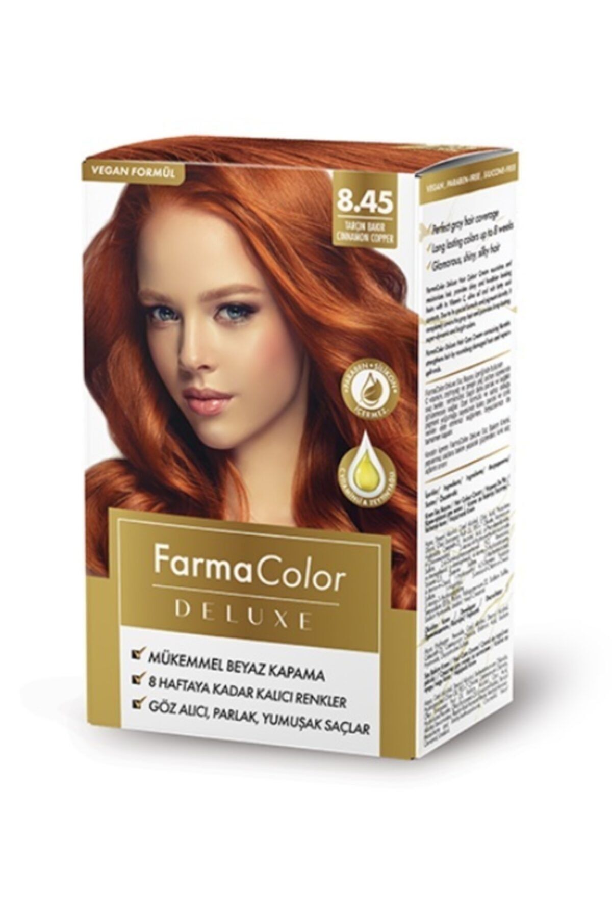 Farmasi Farmacolor Deluxe Vegan Saç Boyası Tarçın Bakır 8.45