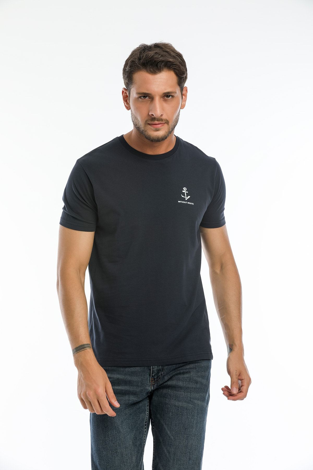BOVARY Lacivert Denizci Baskı T-shirt