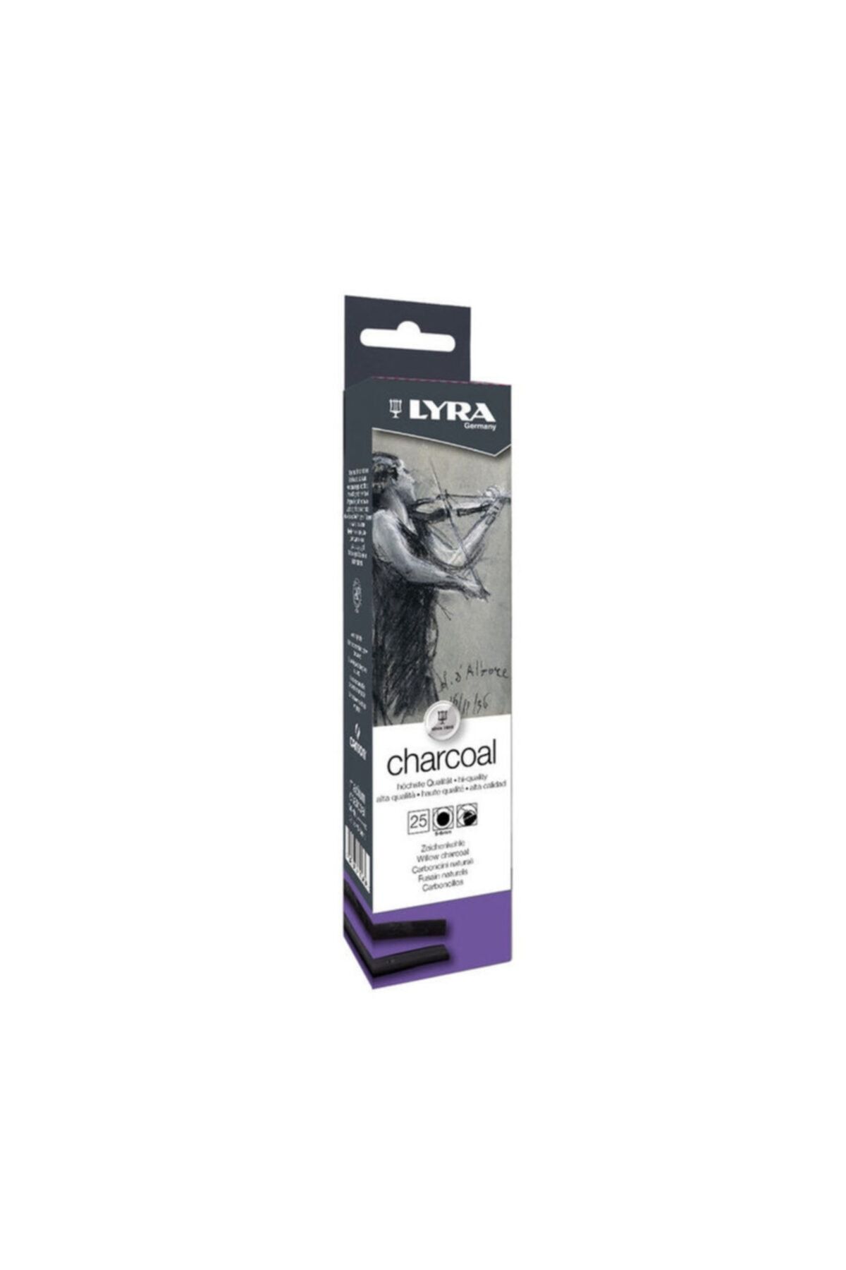 Lyra Willow Charcoal Füzen - Doğal Kömür Çubuklar 5-6 Mm. 25 Adet