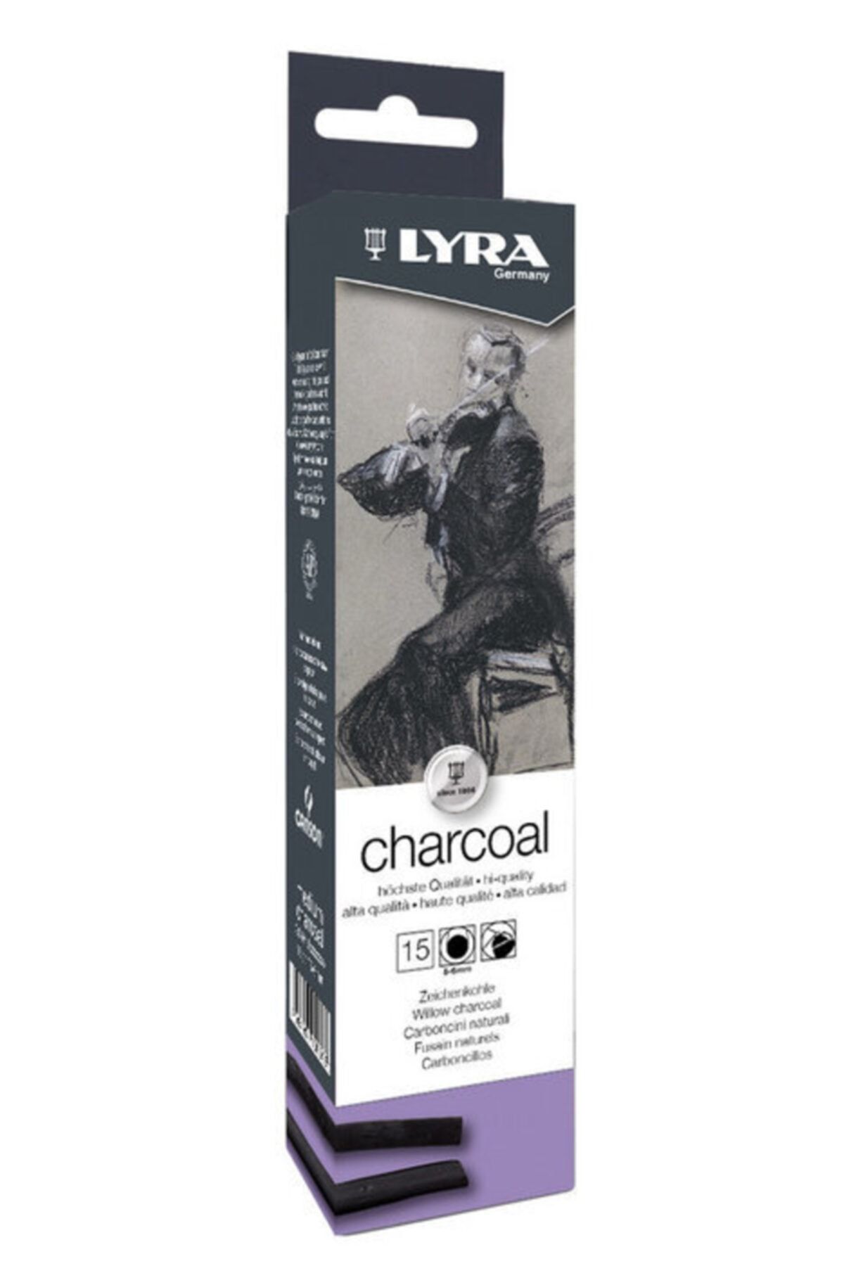 Lyra Willow Charcoal Füzen - Doğal Kömür Çubuklar 5-6 Mm. 15 Adet