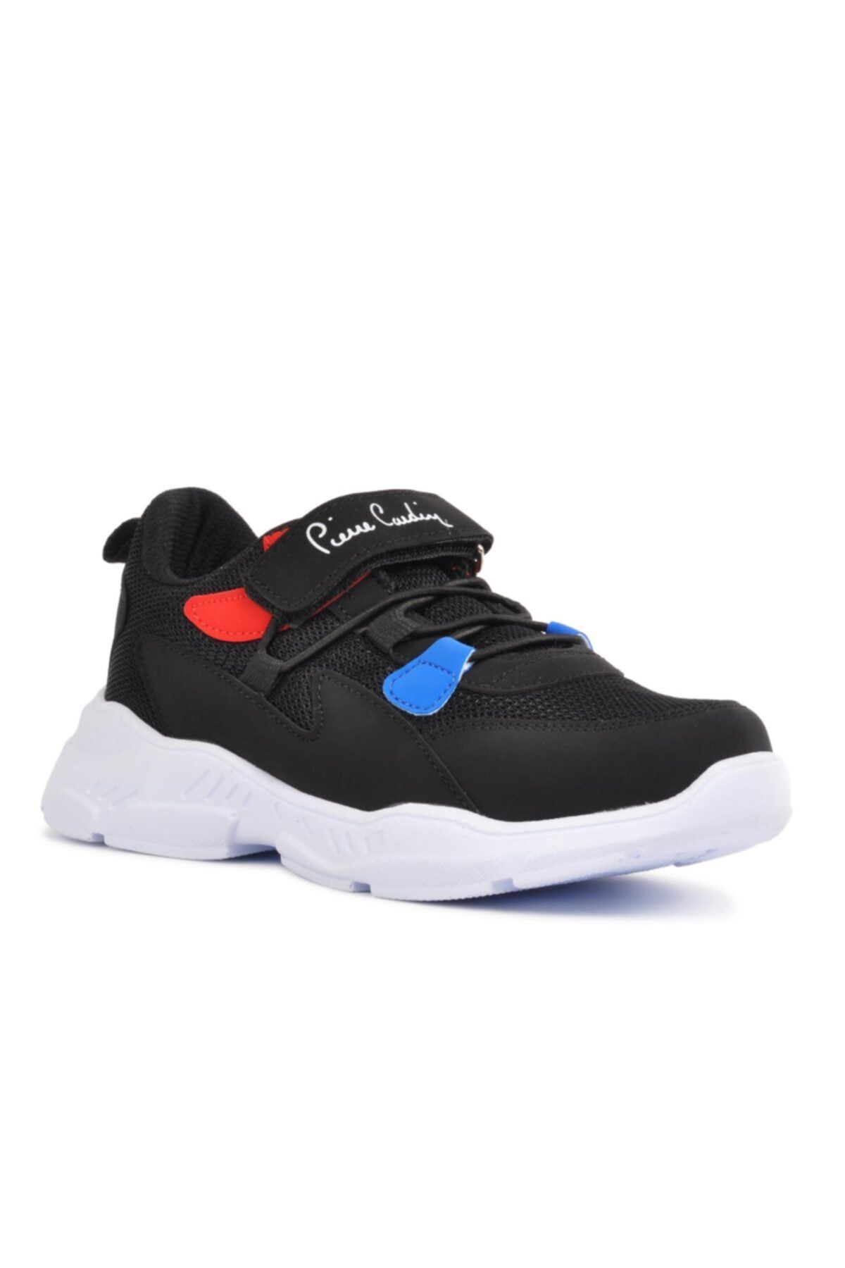 Pierre Cardin Siyah Kırmızı Bantlı Fileli Çocuk Spor Ayakkabı