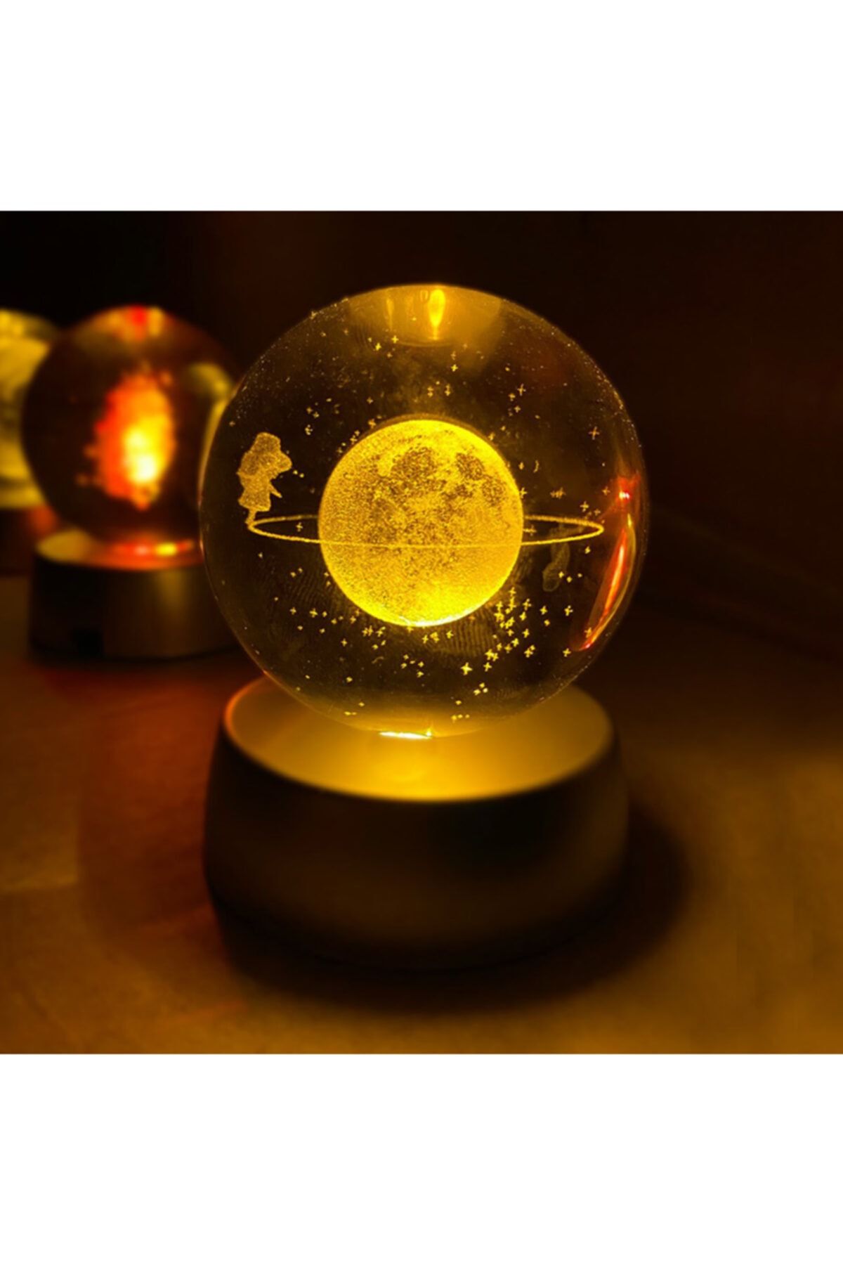 Bun Design Satürnlü Kız Gece Lambası