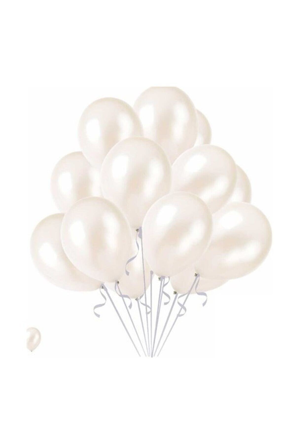 Cansüs Beyaz Metalik Balon 10'lu