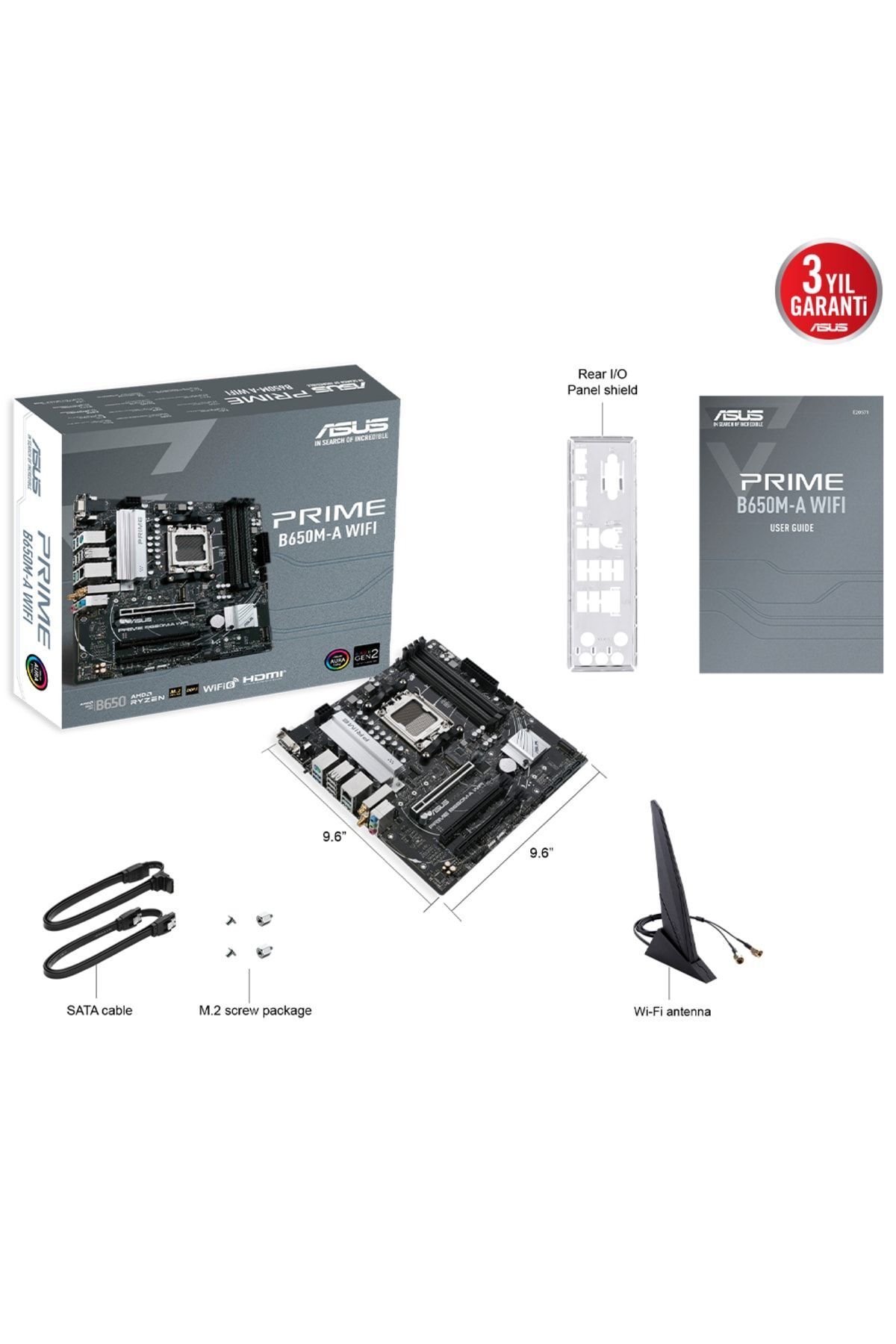 ASUS Prime B650m-a Wifi Amd Am5 B650 6400 Ddr5 Matx Anakart (prime B650m-a Wıfı)