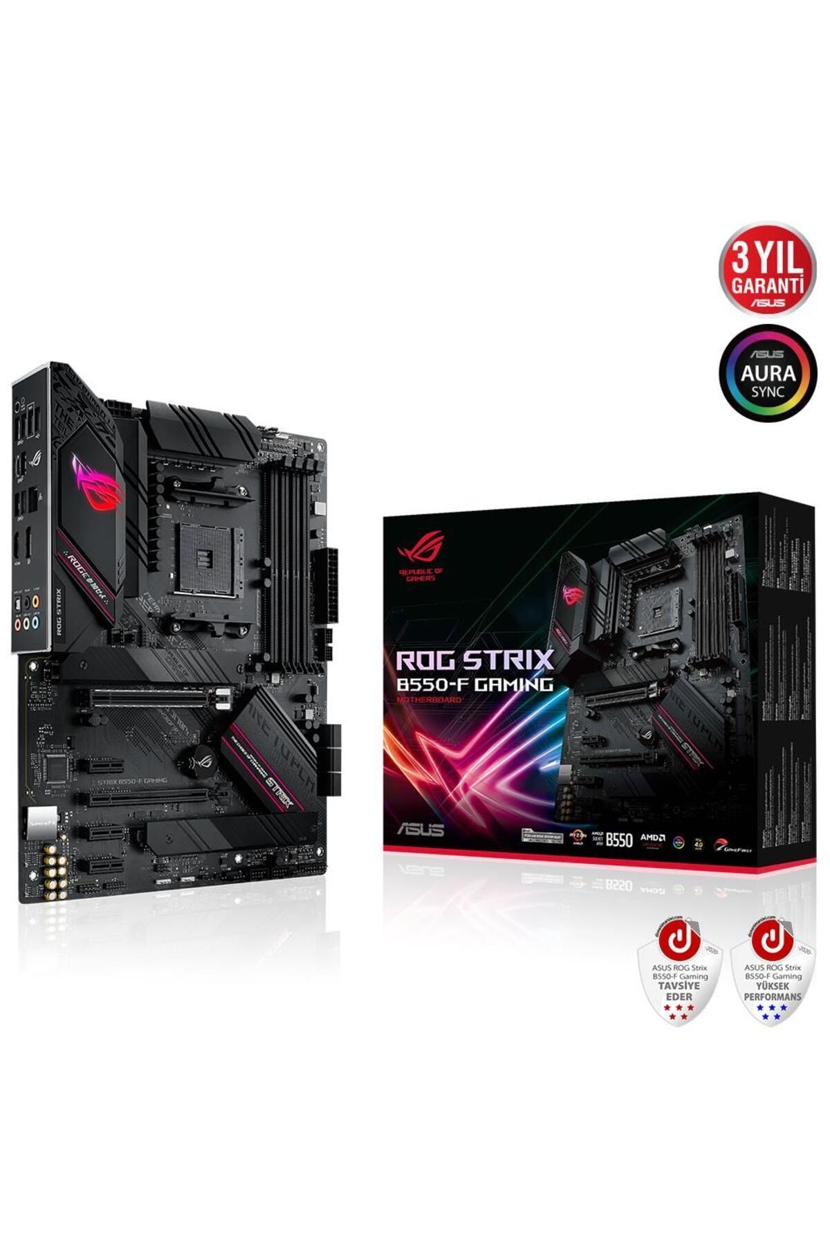 ASUS Rog Strıx B550-f Gamıng Amd B550 Am4 4xddr4 Dp/hdmı 2xm2 Usb3.2 Argb 2.5gbit Lan Atx Pcıe 4.0