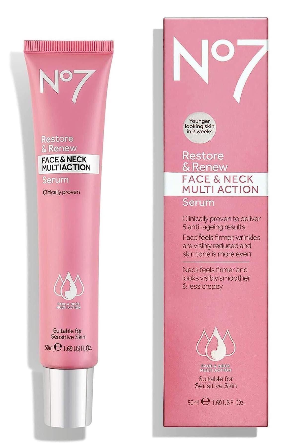No7 Laboratories No7 Restore & Renew Multi Action Yüz ve Boyun Serumu 30ML