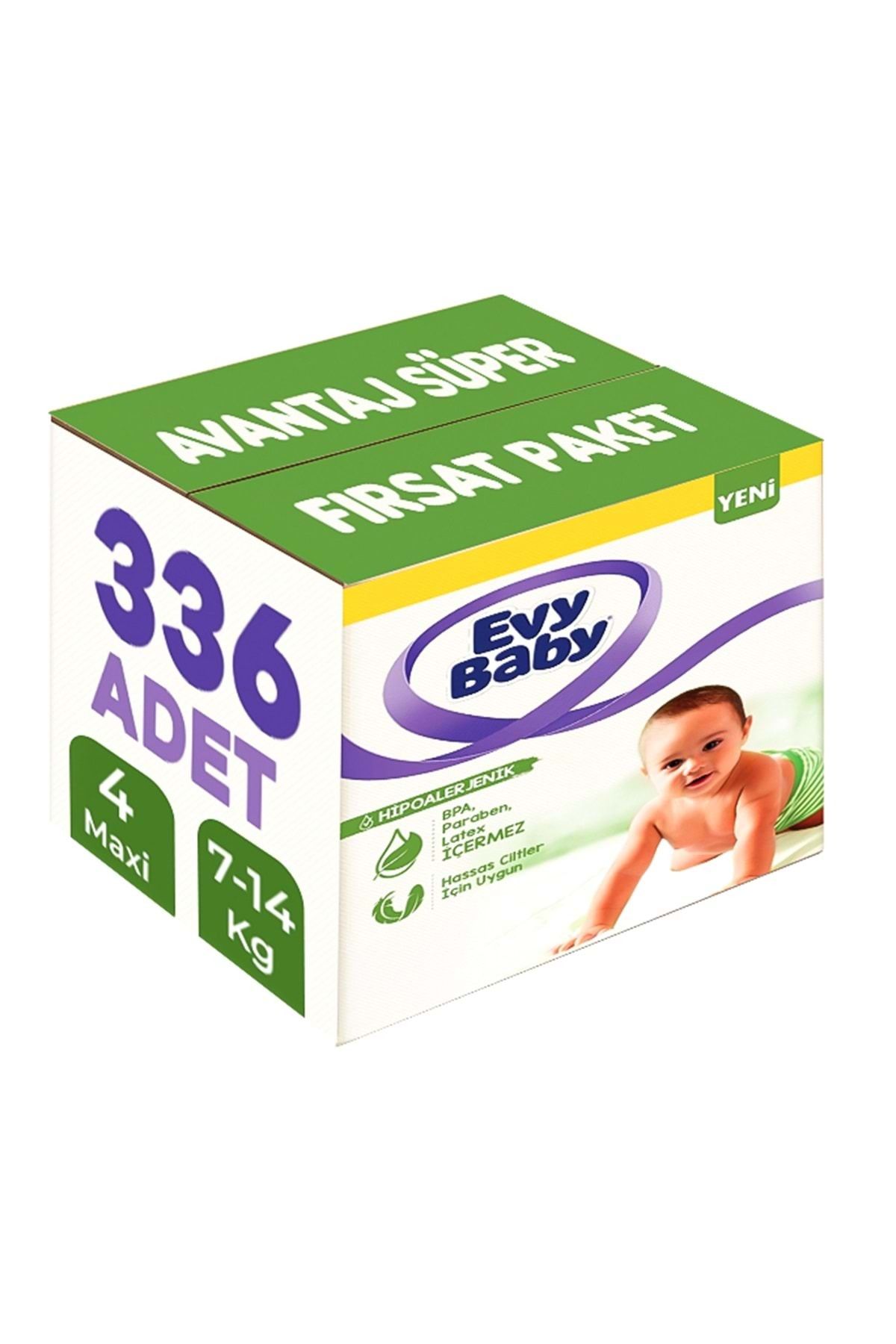Evy Baby Bebek Bezi Beden:4 7-14KG Maxi 336 Adet Avantaj Süper Fırsat Pk