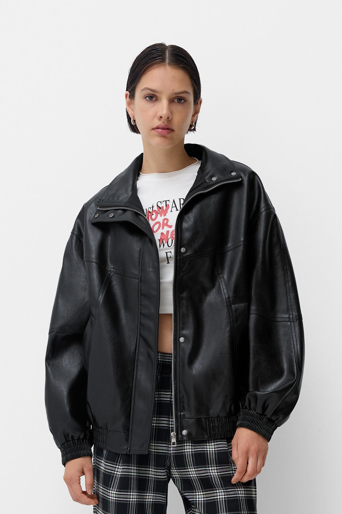 Bershka Suni deri oversize ceket