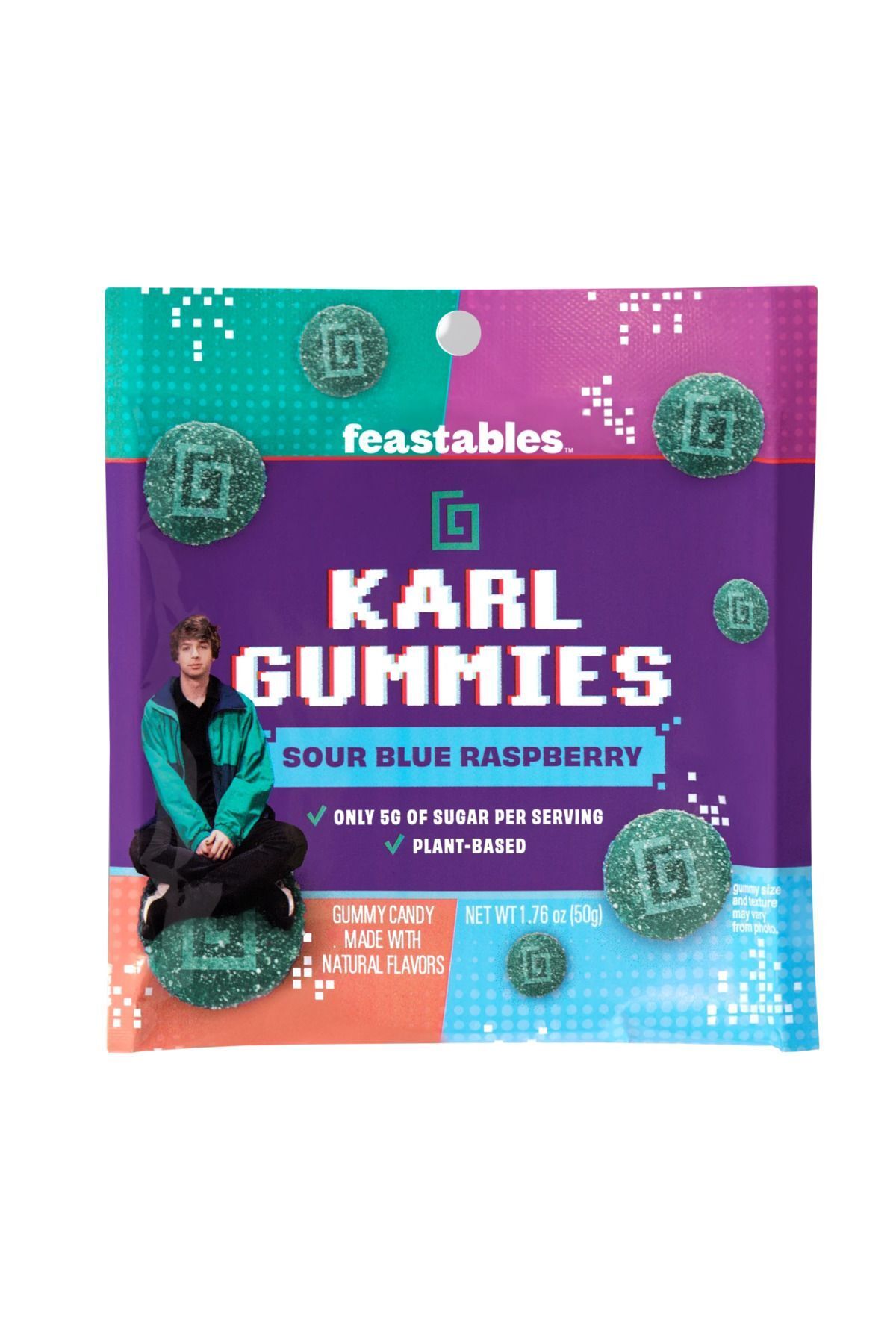 Feastables Mr Beast Gummıes Sour Blue Raspberry 50 gr