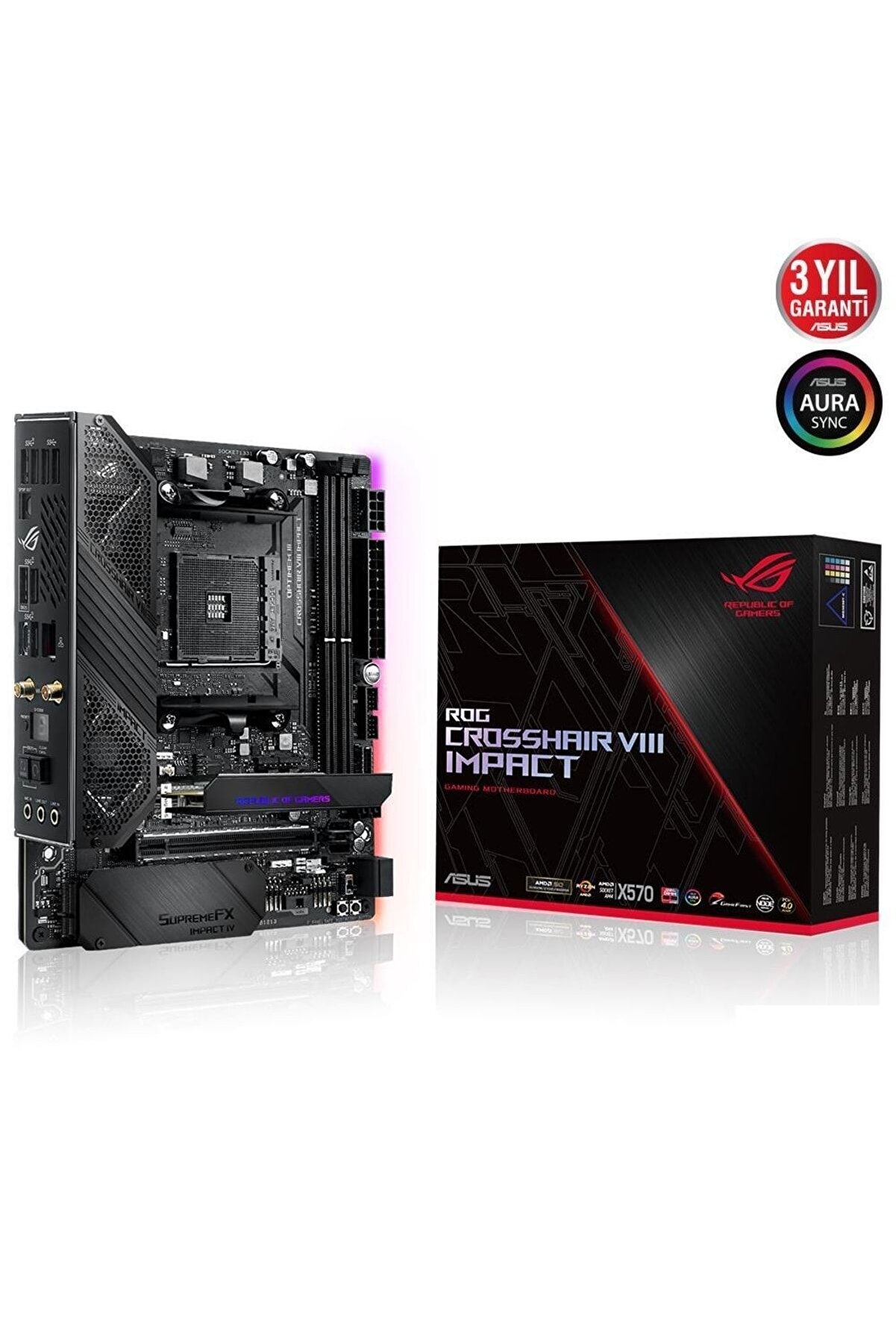 Rog Crosshair Impact Amd X570 Ddr4 4800 Mhz Oc Am4 Mini-dtx Anakart