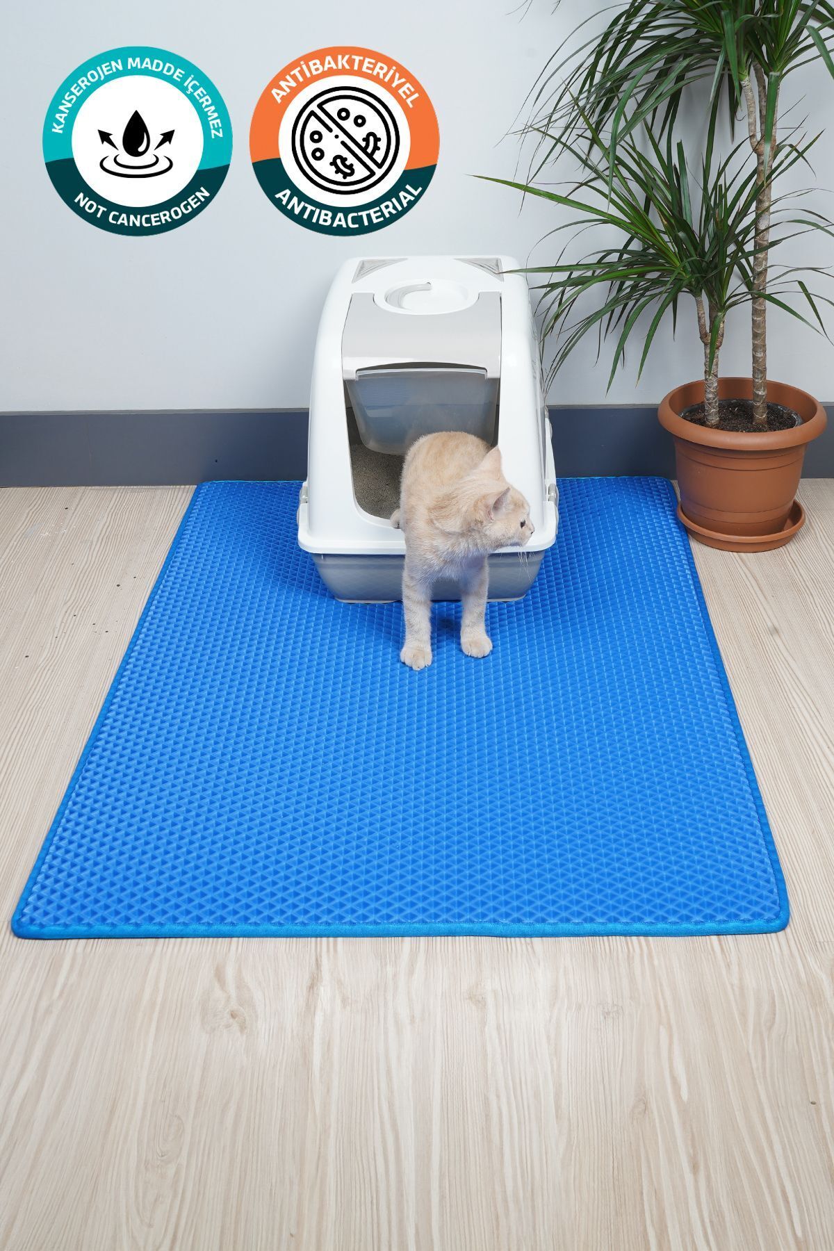 EvaCat (100X110 CM) Kedi Tuvalet Önü Paspası Kedi Kumu Paspası Kedi Matı