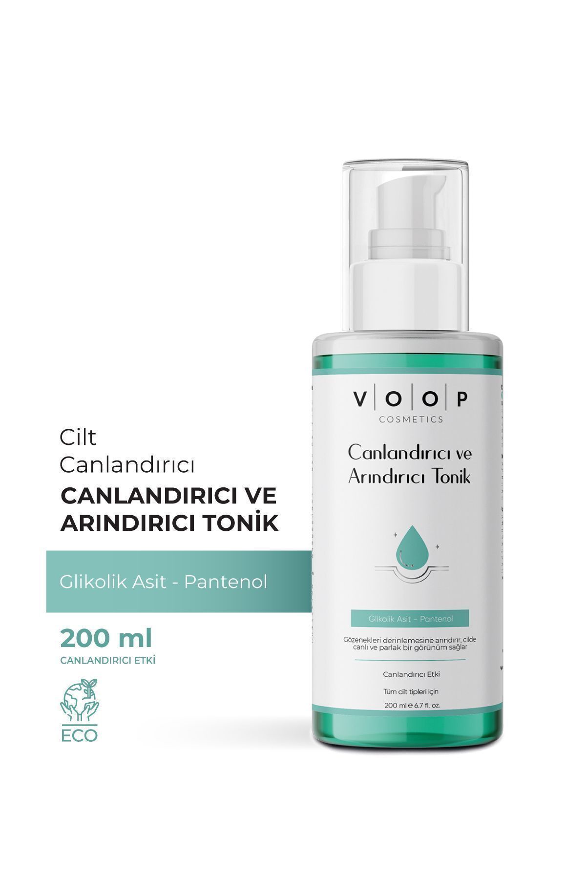 VOOP Canlandırıcı Ve Arındırıcı Tonik | Gözenek Arındırıcı Aha - Bha (GLİKOLİK ASİT & PANTENOL) - 200 ml