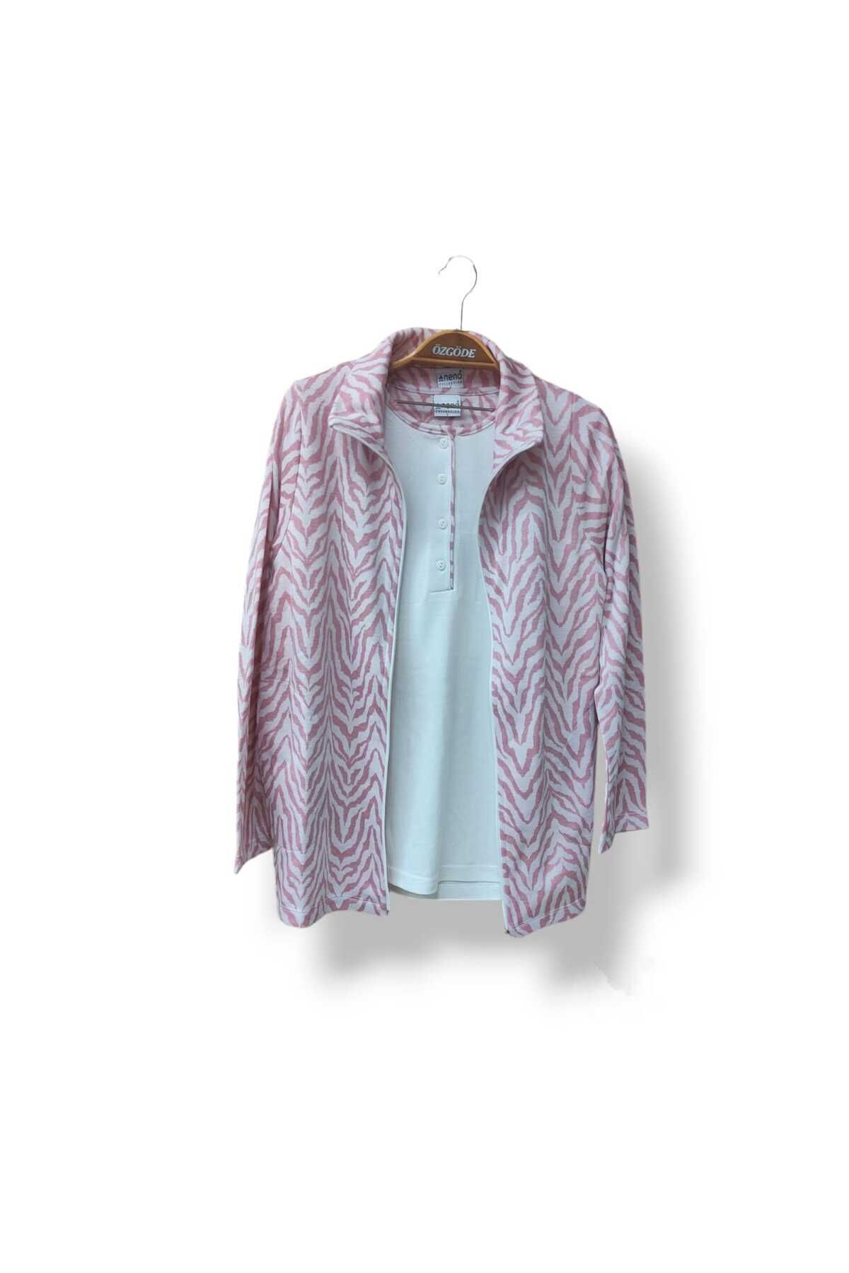 NENA COLLECTION NENA 3lü Pijama Takımı %100 Pamuk & Ev Kıyafeti Pembe