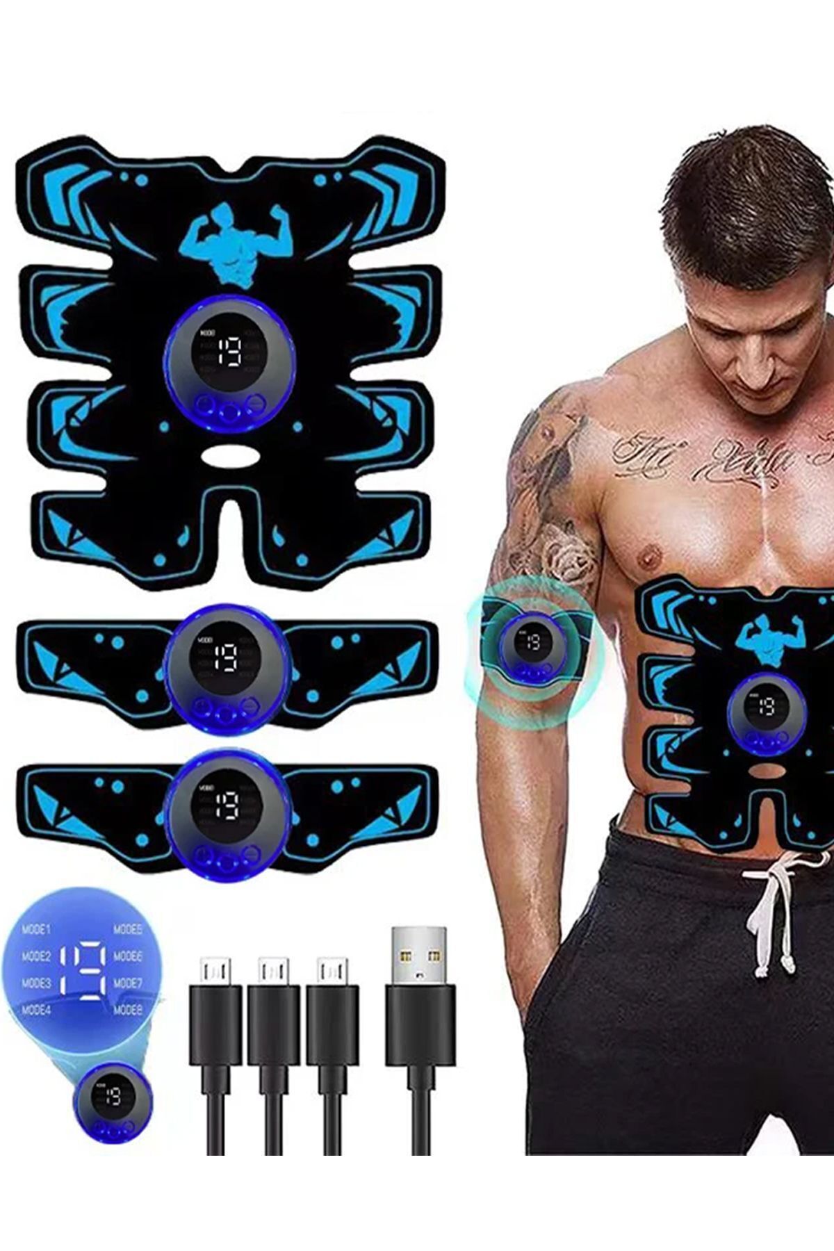ROBO 8 PAD USB şarjlı Dijital EMS kas similatörü