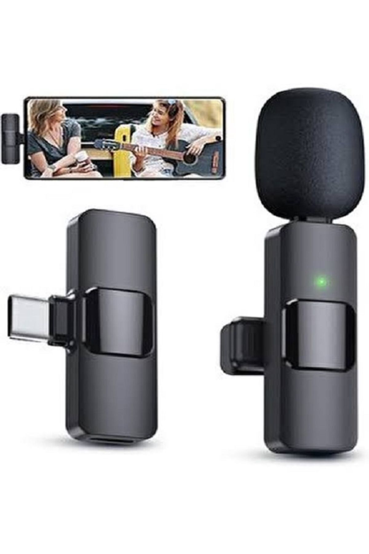 ticco K9 Kablosuz Yaka Mikrofonu Lightning 2'li Iphne Girisli Mini Mikrofon Youtbe Titok 2 Adet