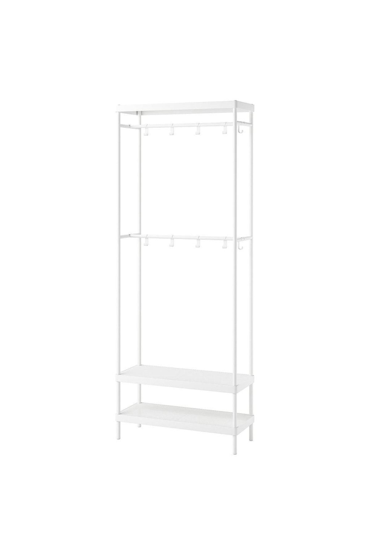 IKEA Mackapar Metal Portmanto - Askılık - Beyaz - 78x32x200 Cm