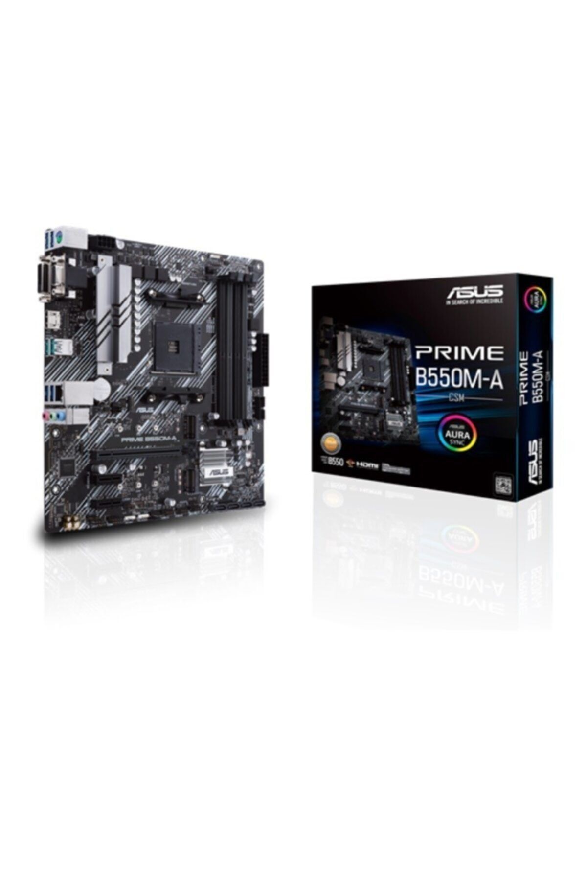 ASUS Prıme B550m-a/csm Ddr4 Sata3 M2 Pcıe Nvme Hdmı Dvı Pcıe 16x V4.0 Am4 Matx Kurumsal Anakart