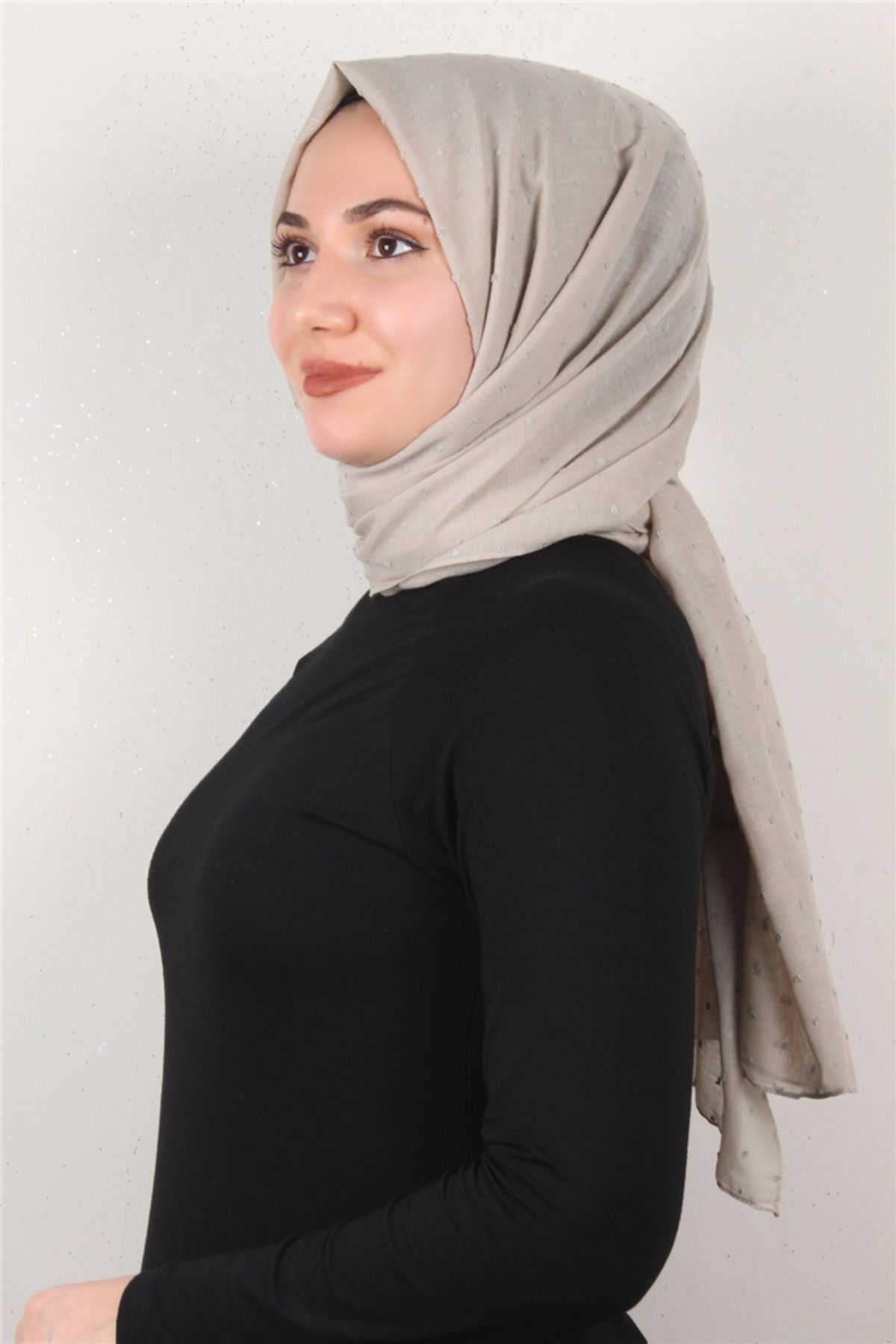 Eşarppark Pamuklu Pıt Pıt Şal 3092-36 Taş