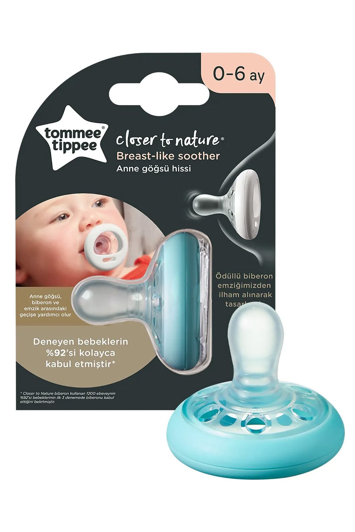 Tommee Tippee Breastlike Emzik 0-6 Ay Mavi