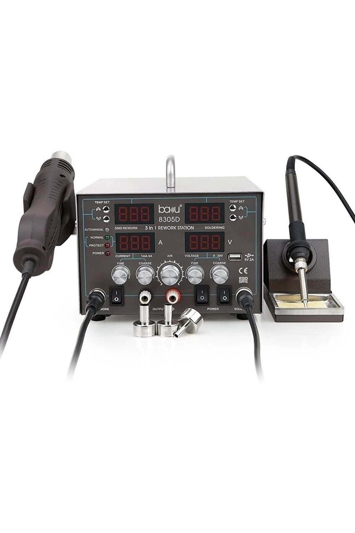 Bk-8305d Isı Ayarlı-üflemeli-güç Kaynaklı Digital Havya (4Ü BİR ARADA)