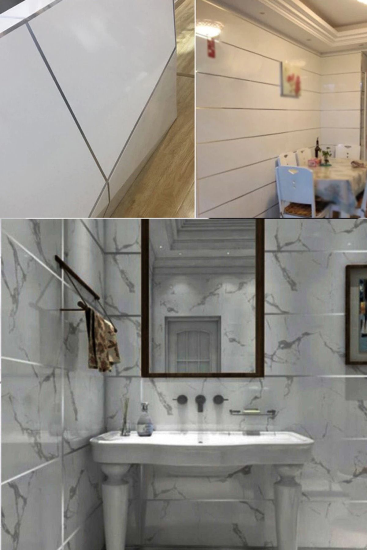 Utelips 1 Cm Tuvalet Mutfak Banyo Fayans Mermer Arası Şerit Bant Gümüş Banyo Mutfak Için Şık Tasarım 50 Mt