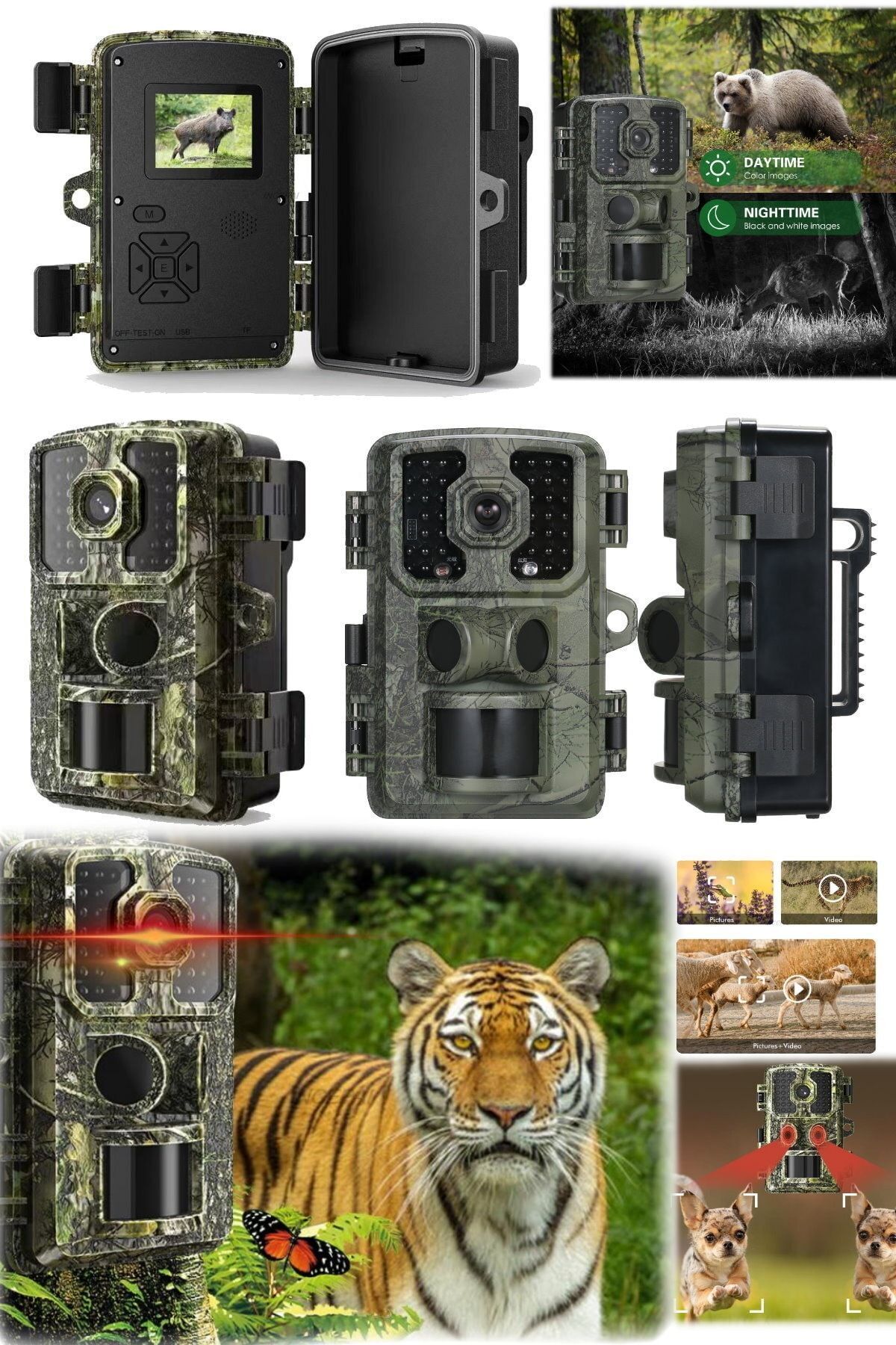 Utelips Yaban Hayatı Izleme Için Hd Kamera - Kızılötesi Gece Görüşü Hareket Algılama 16mp Pet Takip Kamerası