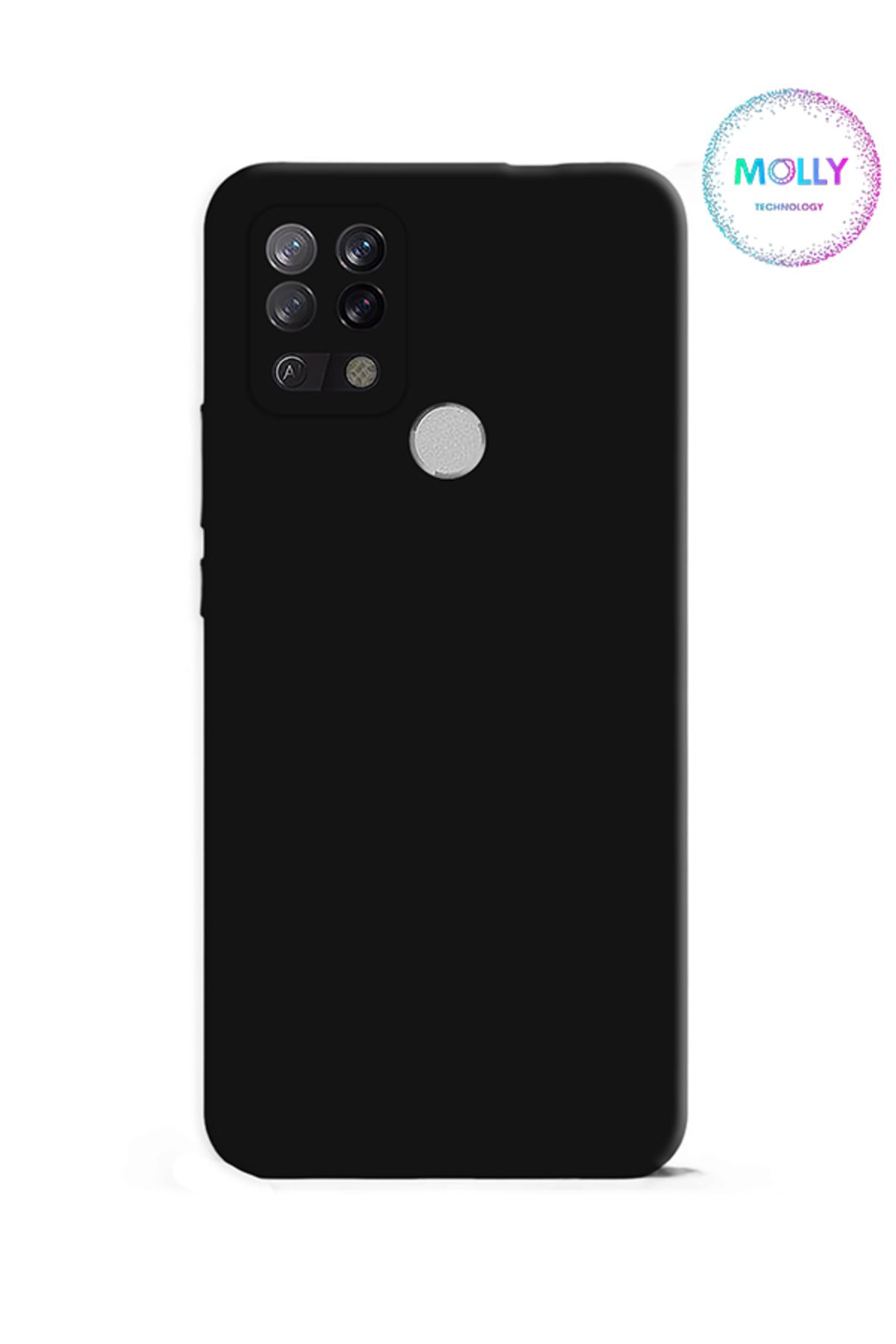 Molly Tecno POVA LD7 İçin Siyah Liquid İçi Kadife Silikon Kılıf
