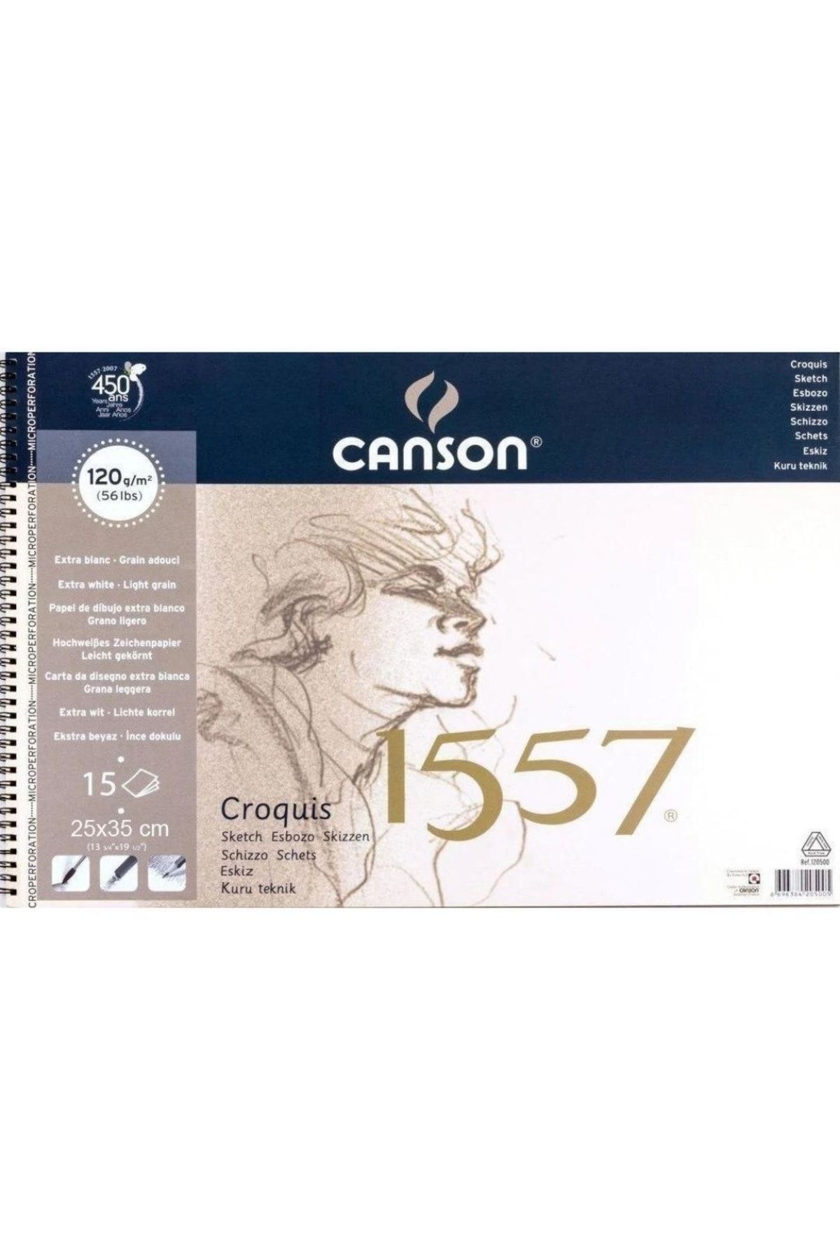 Canson 1557 Eskiz Çizim Defteri (25x35) 120gr 15 Sayfa