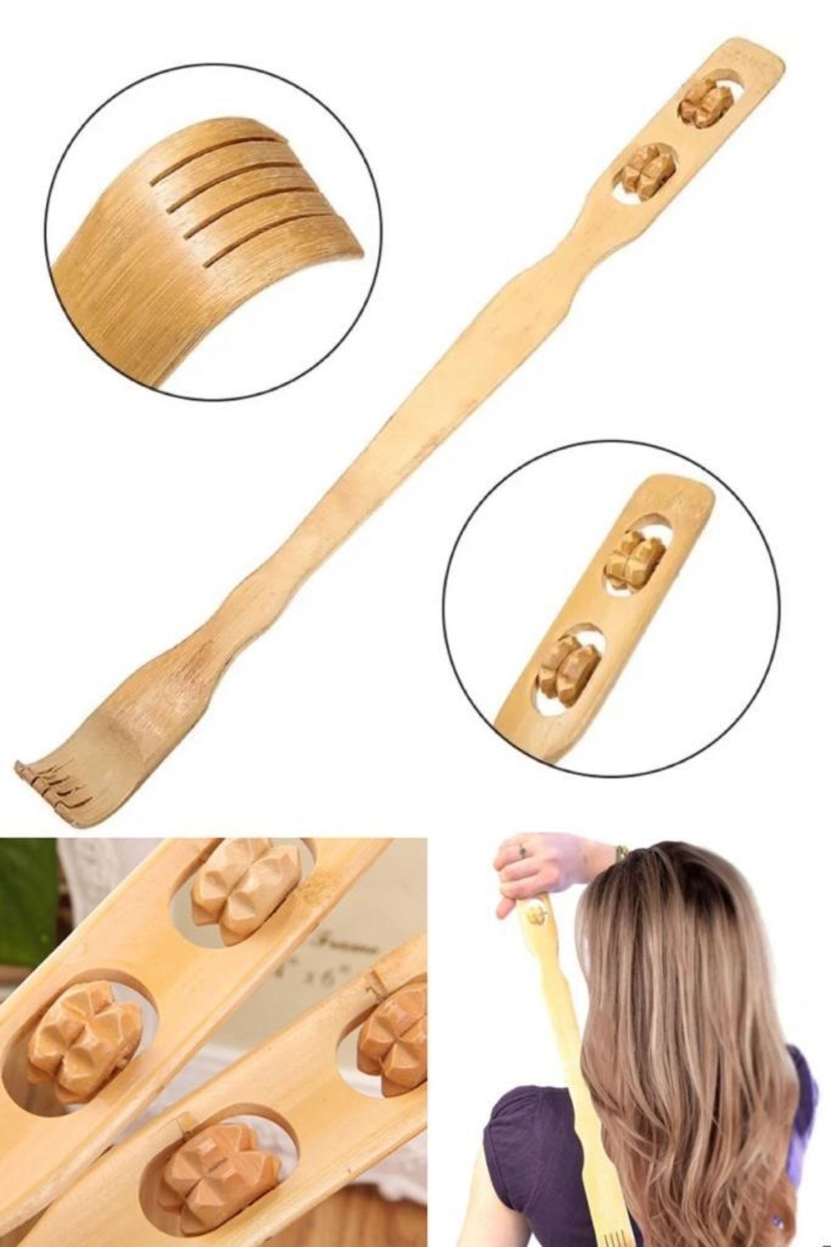 Utelips Uzun Bambu Vücut Kaşıntı Geri Scratcher Stic Yardım Masaj Roller Ahşap Sırt Kaşıma Aparatı Uzun Sopa