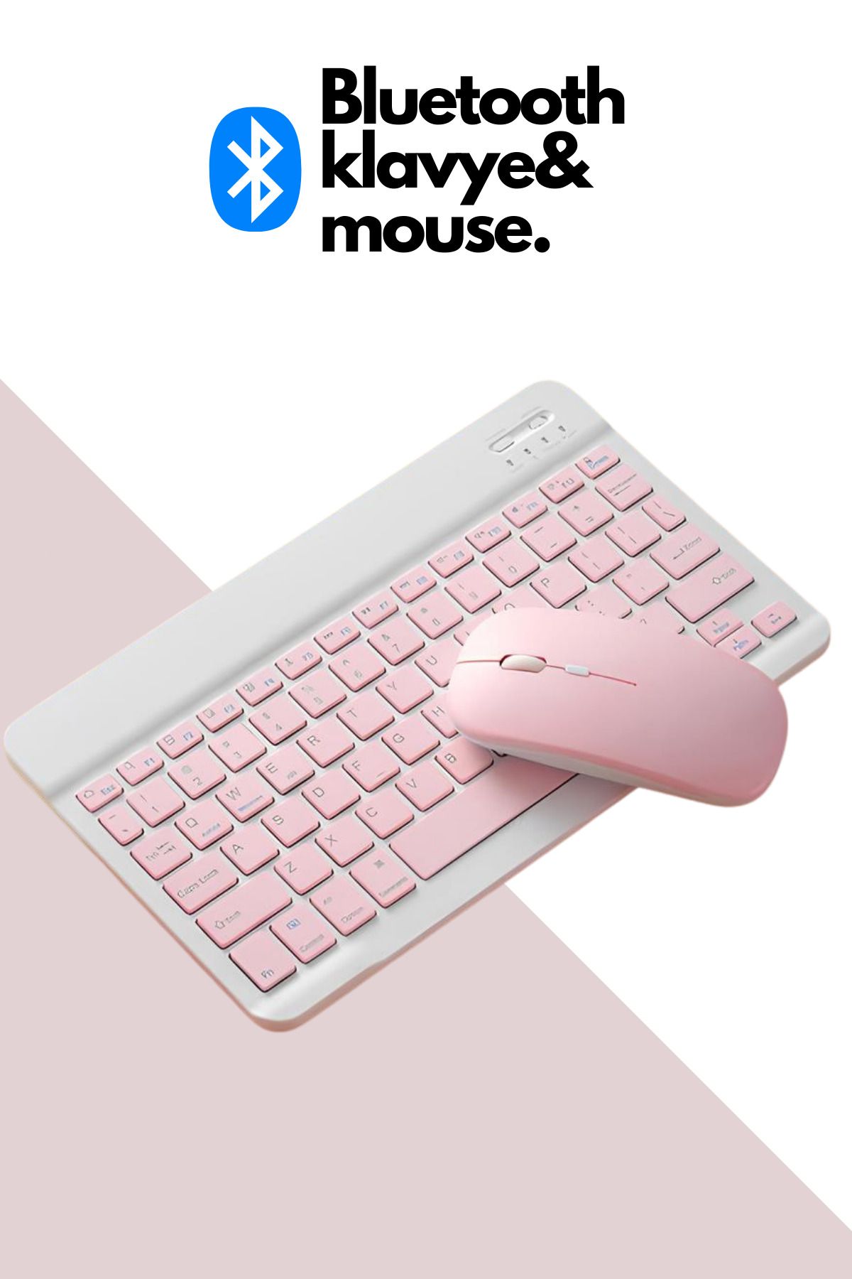 Abbruch Kablosuz Klavye Ve Mouse Seti Bluetooth'lu Şarj Edilebilir Windows&İos&Android&Telefon&Tablet Uyumlu