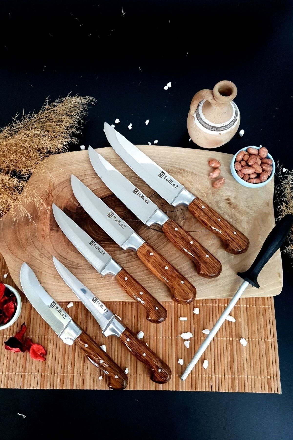 SürLaz Sürmene 6'lı Set Mutfak Sebze Et Bıçakları