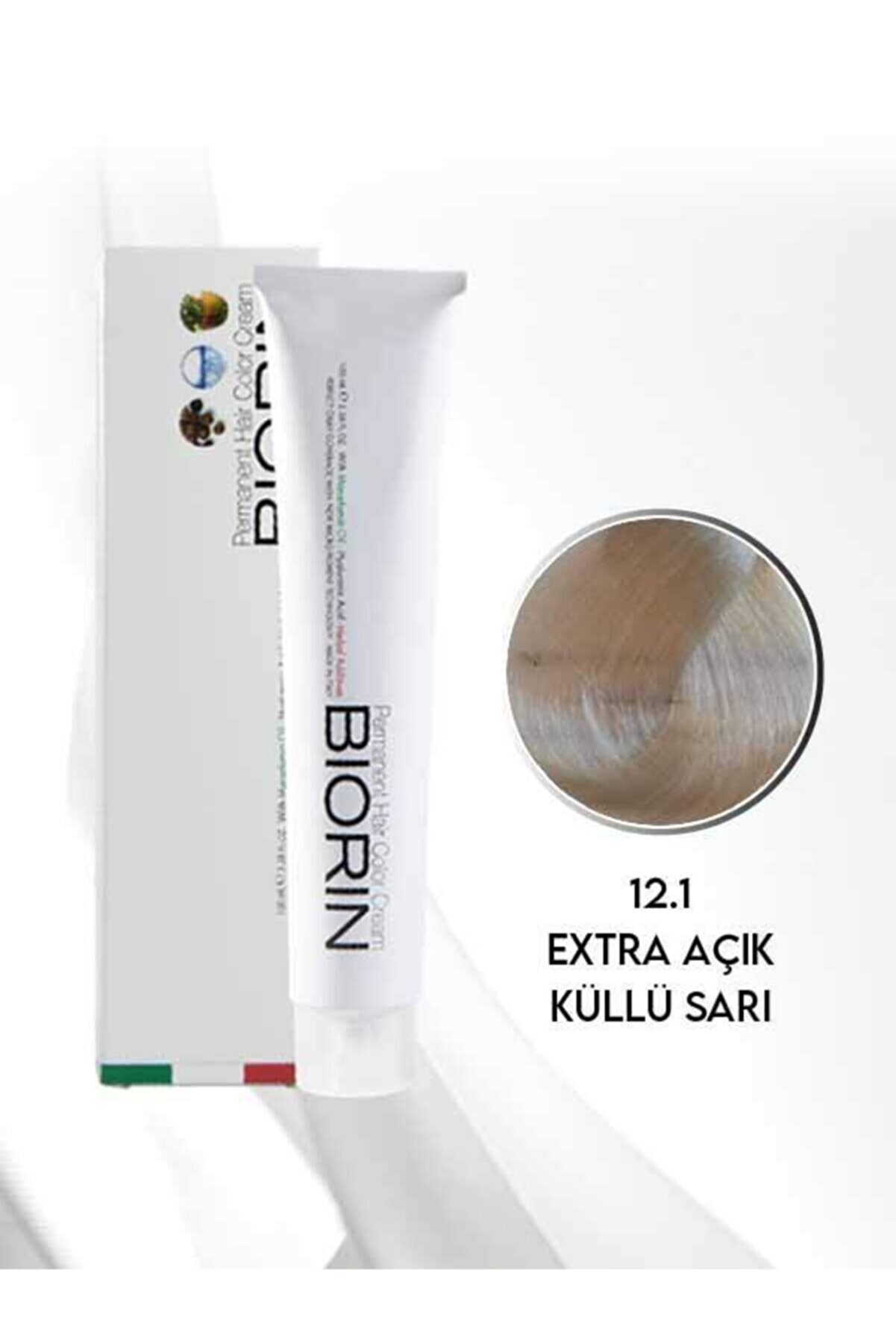 Biorin Permanent Hair Color Cream 100 Ml No: 12.1 Ekstra Açık Küllü Sarı