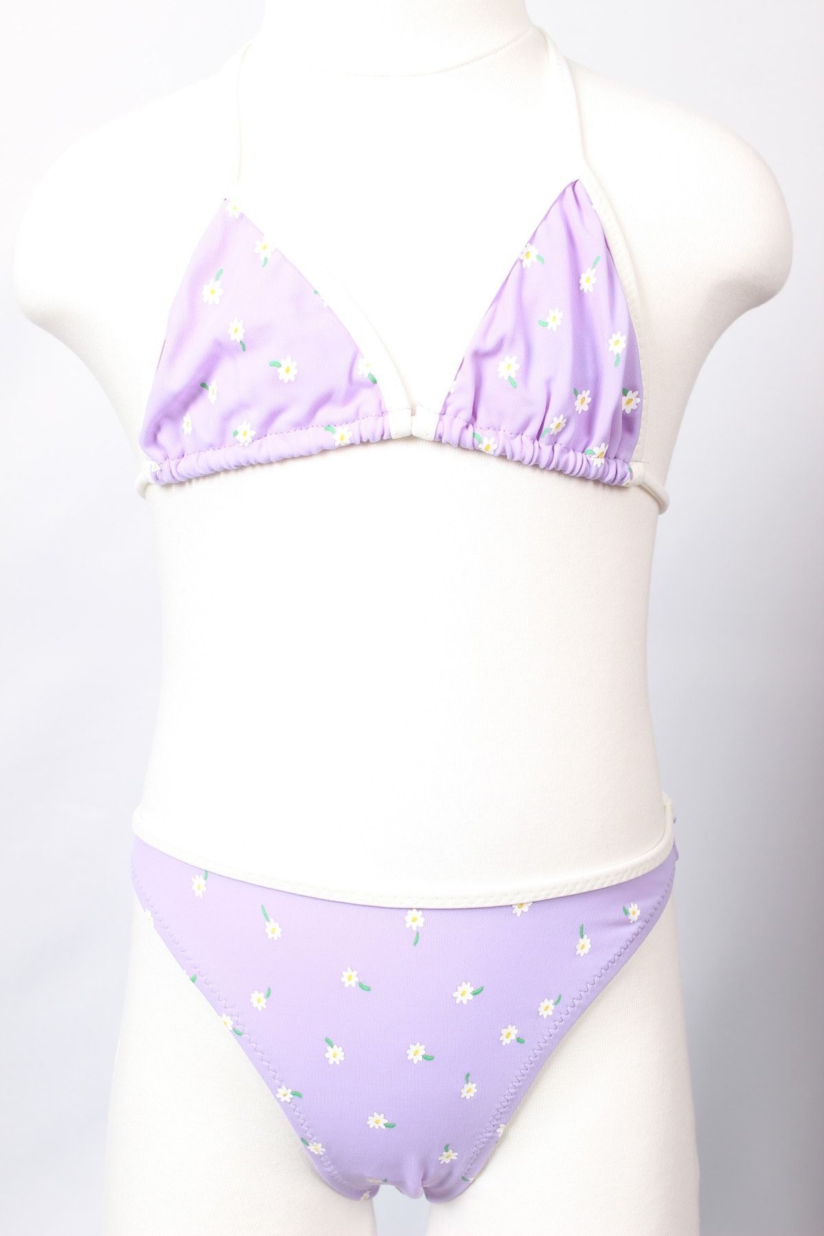 Sude Kız Çocuk Üçgen Model Boyundan Bağlamalı Empirme Alt Üst Bikini Takım 189-92
