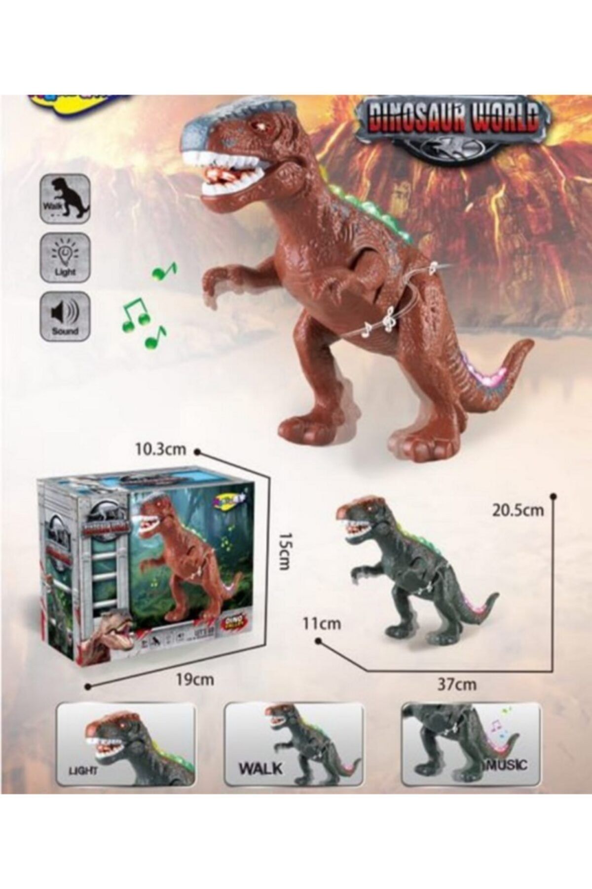 anıloyuncak Oyuncak Sesli Işıklı Dinozor 35 Cm Dinazor Yürüyen