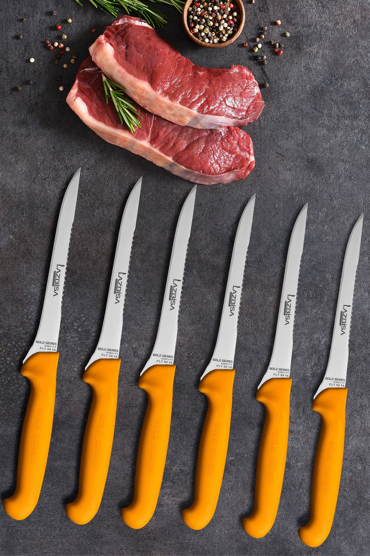 LAZBİSA Mutfak Bıçak Seti Fileto Steak Et Bıçak Restoran Et Kesme Doğrama Meyve Sebze Bıçak