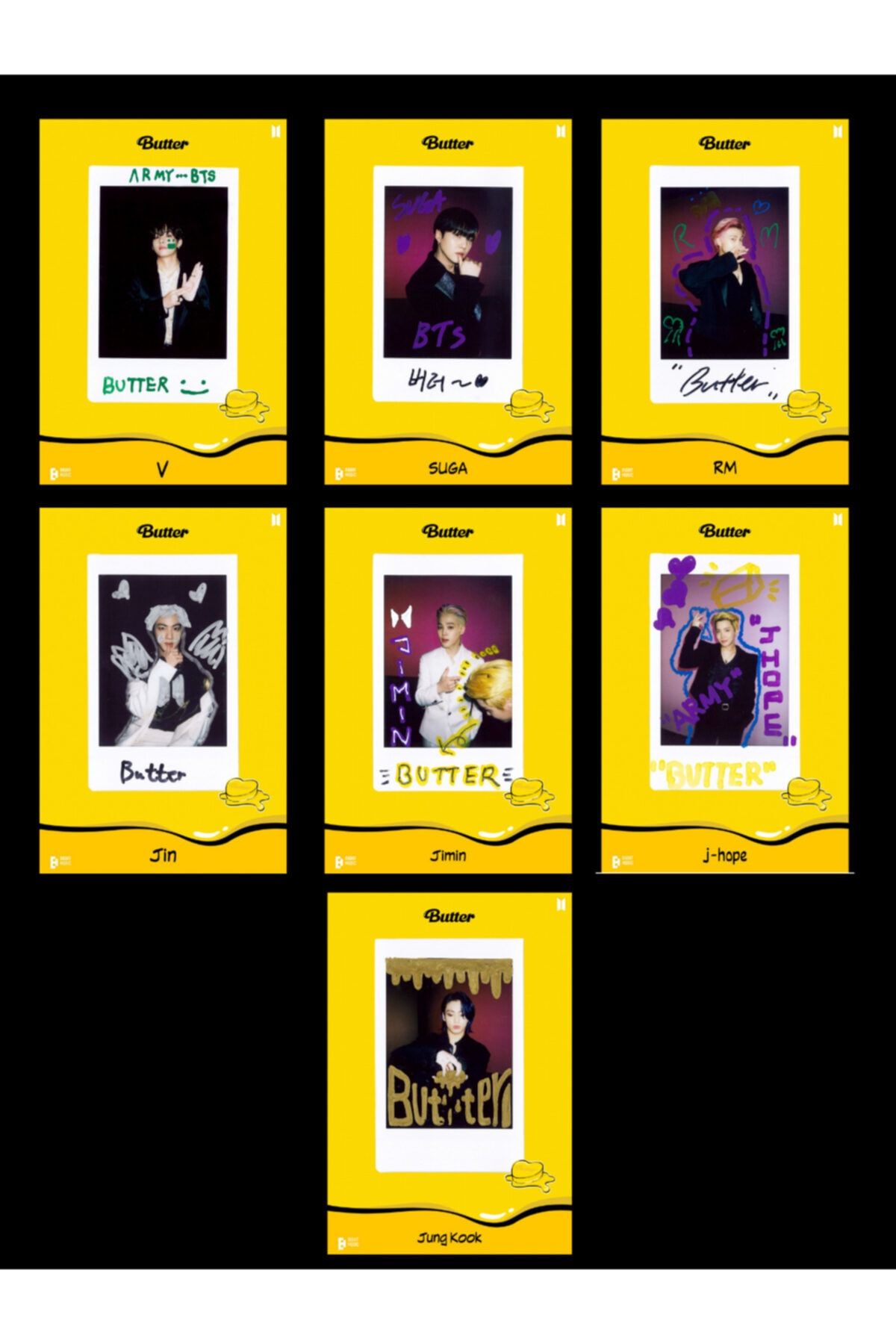 BTS '' Butter '' Üye Kartpostalları