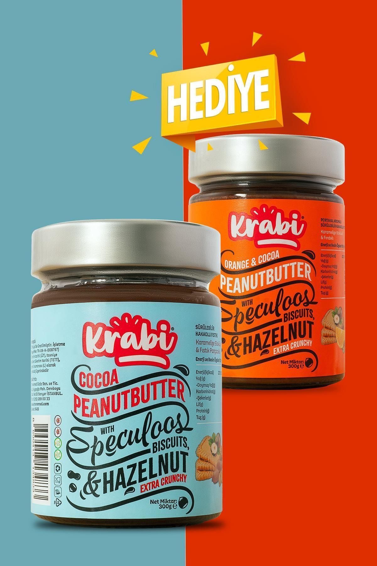 Krabi Fıstık ve Karamelize Bisküvi Parçacıklı Kakao Fındık Kreması Portakal Aromalı