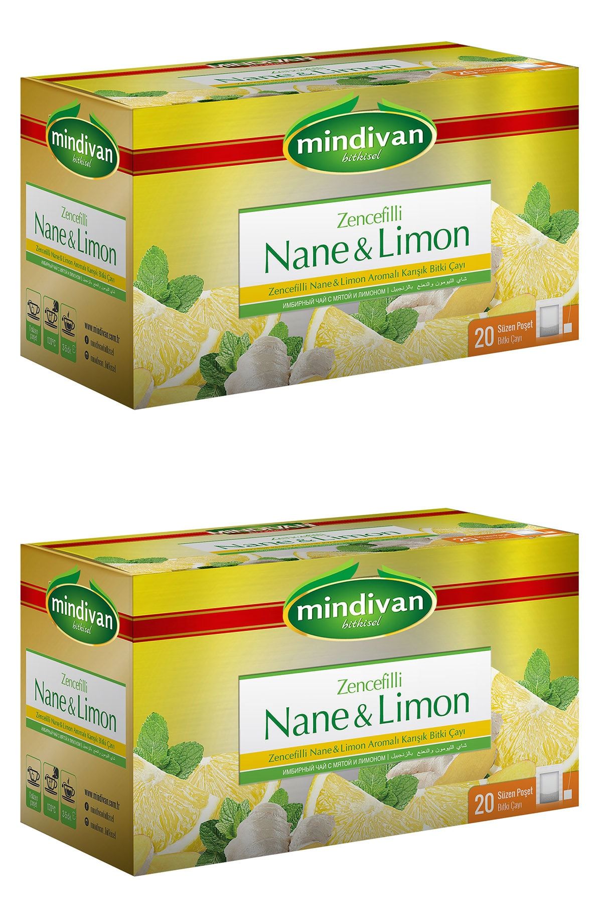 Mindivan 2 Adet Nane Limon Bitki Çayı